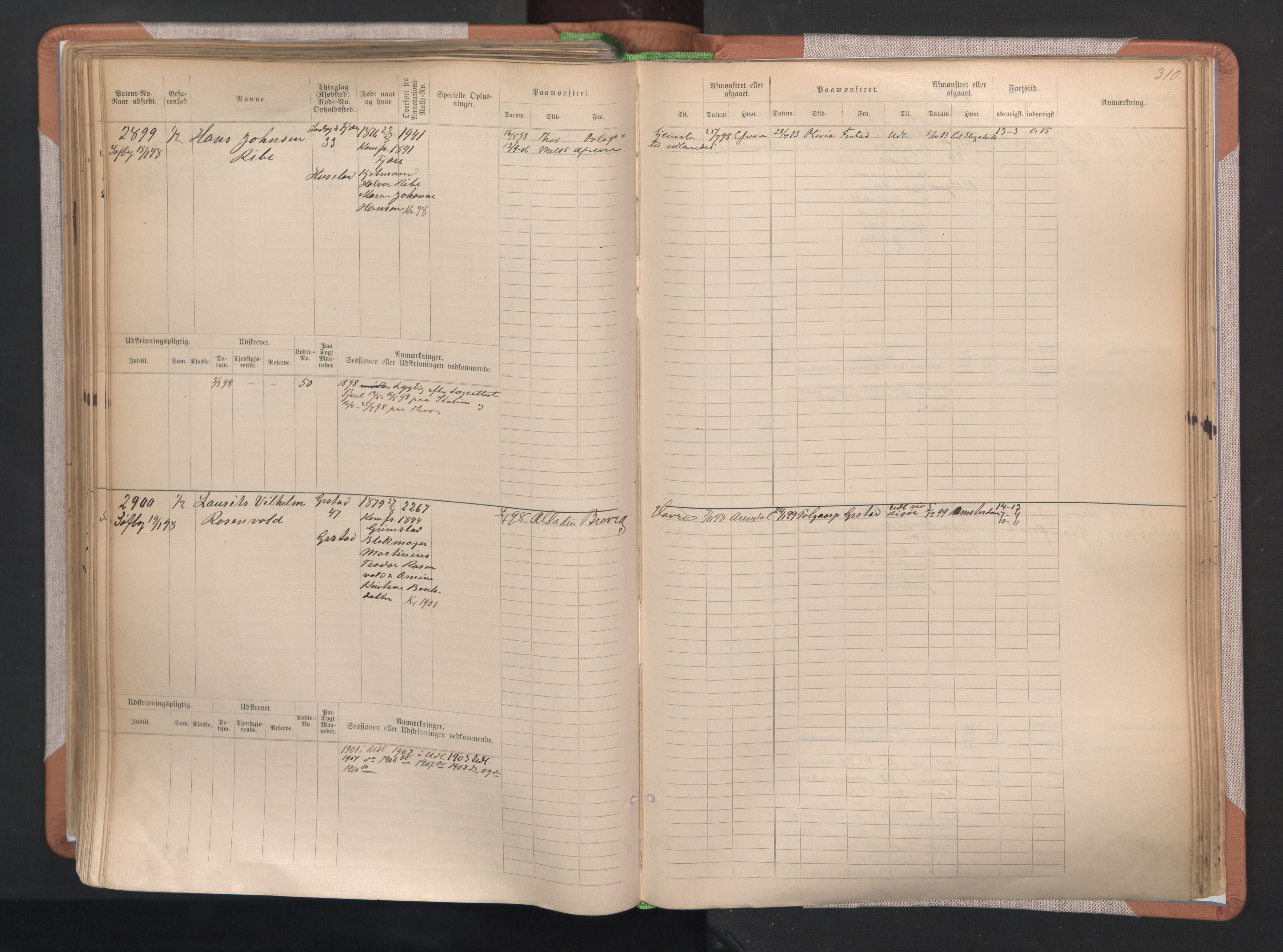 Grimstad mønstringskrets, AV/SAK-2031-0013/F/Fb/L0004: Hovedrulle A nr 2277-3042, F-7, 1889-1940, p. 318