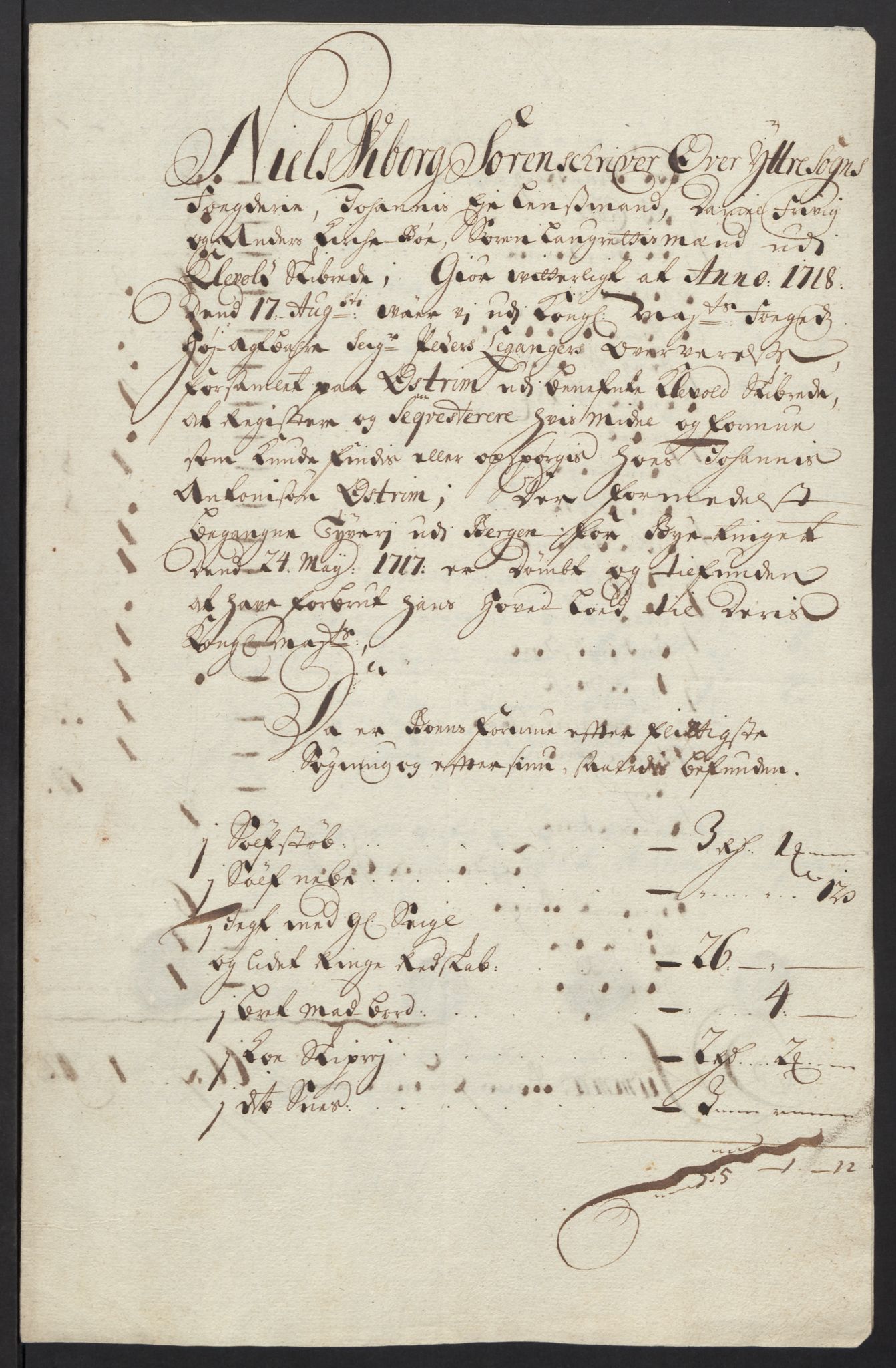 Rentekammeret inntil 1814, Reviderte regnskaper, Fogderegnskap, AV/RA-EA-4092/R52/L3321: Fogderegnskap Sogn, 1717-1718, p. 577