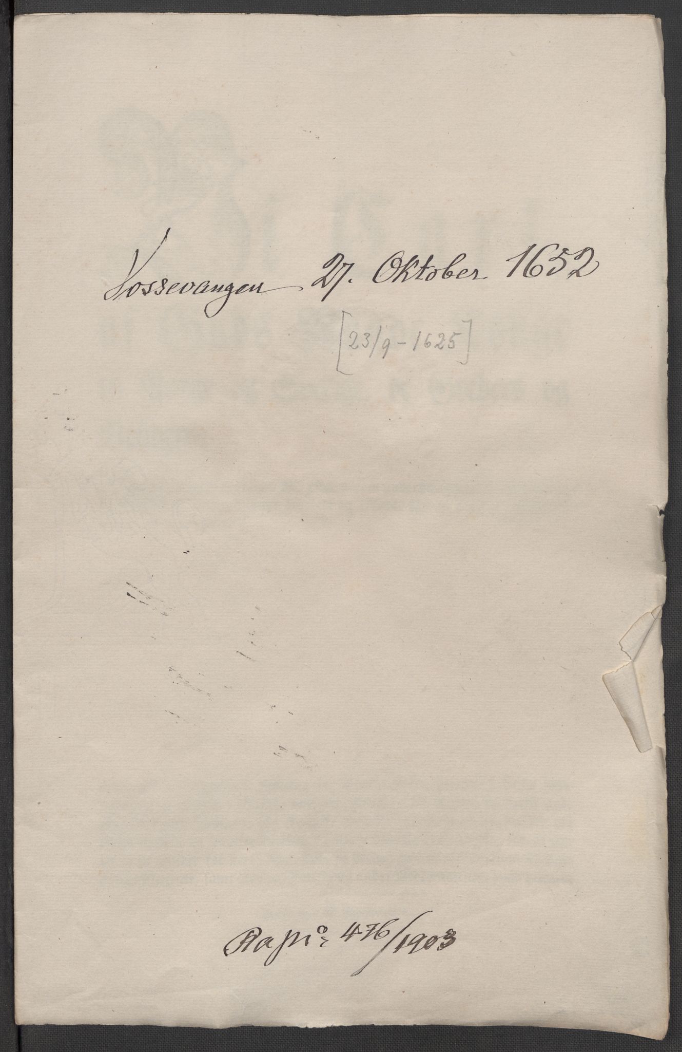 Riksarkivets diplomsamling, AV/RA-EA-5965/F15/L0037: Prestearkiv - Hordaland, 1577-1733, p. 68