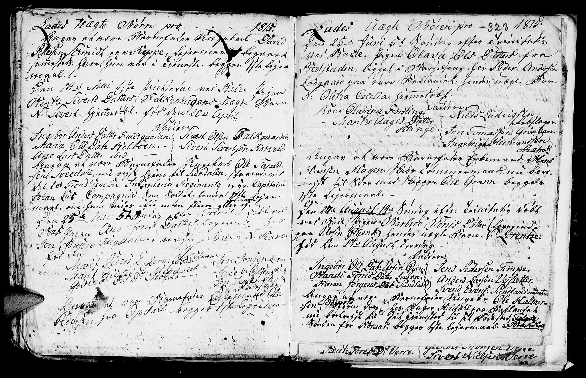 Ministerialprotokoller, klokkerbøker og fødselsregistre - Sør-Trøndelag, SAT/A-1456/606/L0305: Parish register (copy) no. 606C01, 1757-1819, p. 323