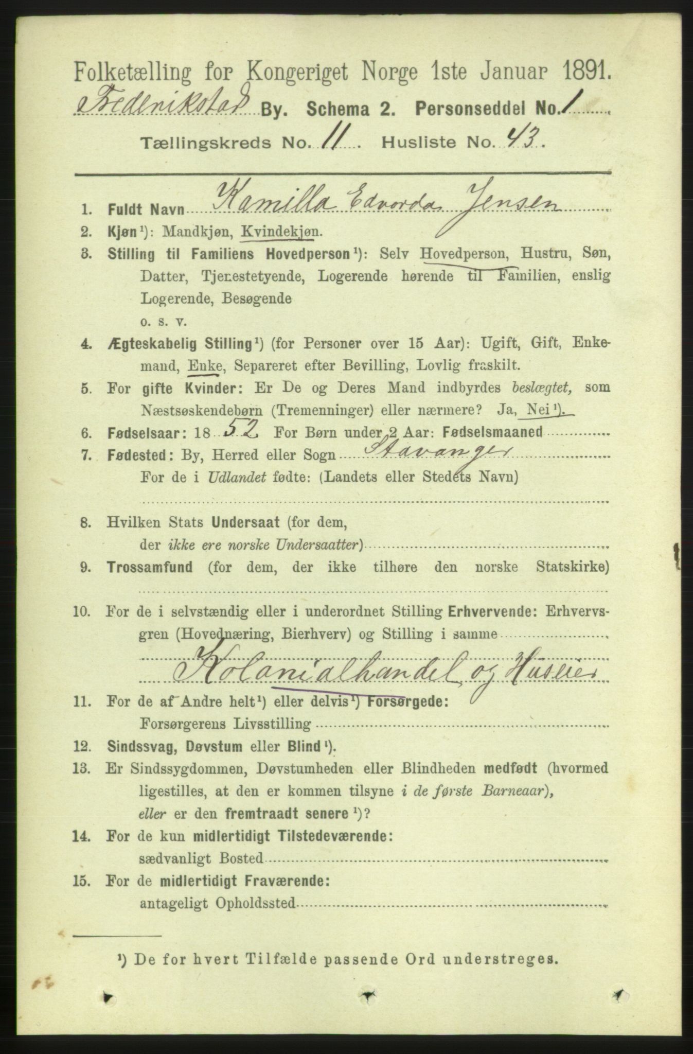 RA, 1891 census for 0103 Fredrikstad, 1891, p. 13078