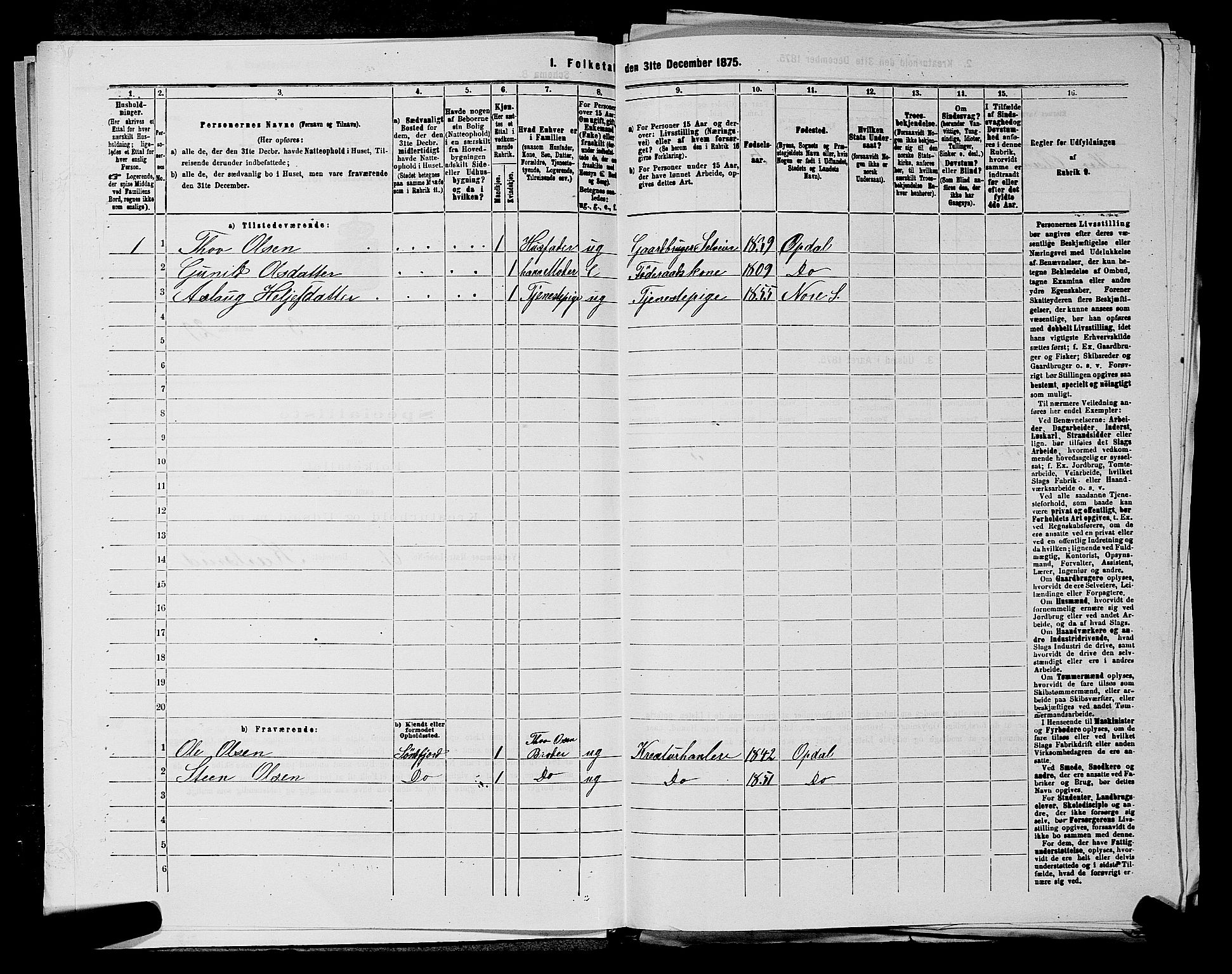 SAKO, 1875 census for 0633P Nore, 1875, p. 398