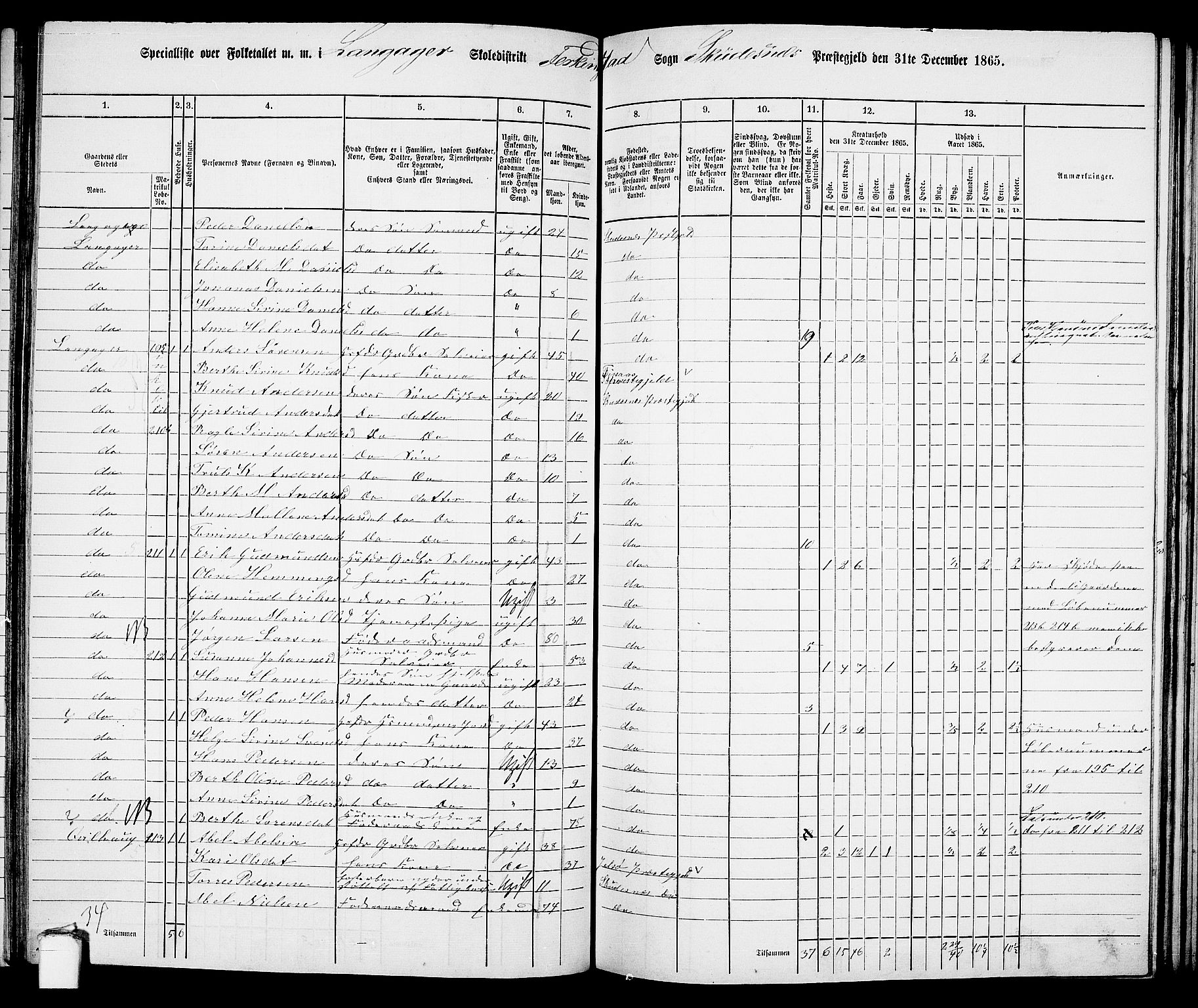 RA, 1865 census for Skudenes, 1865, p. 112