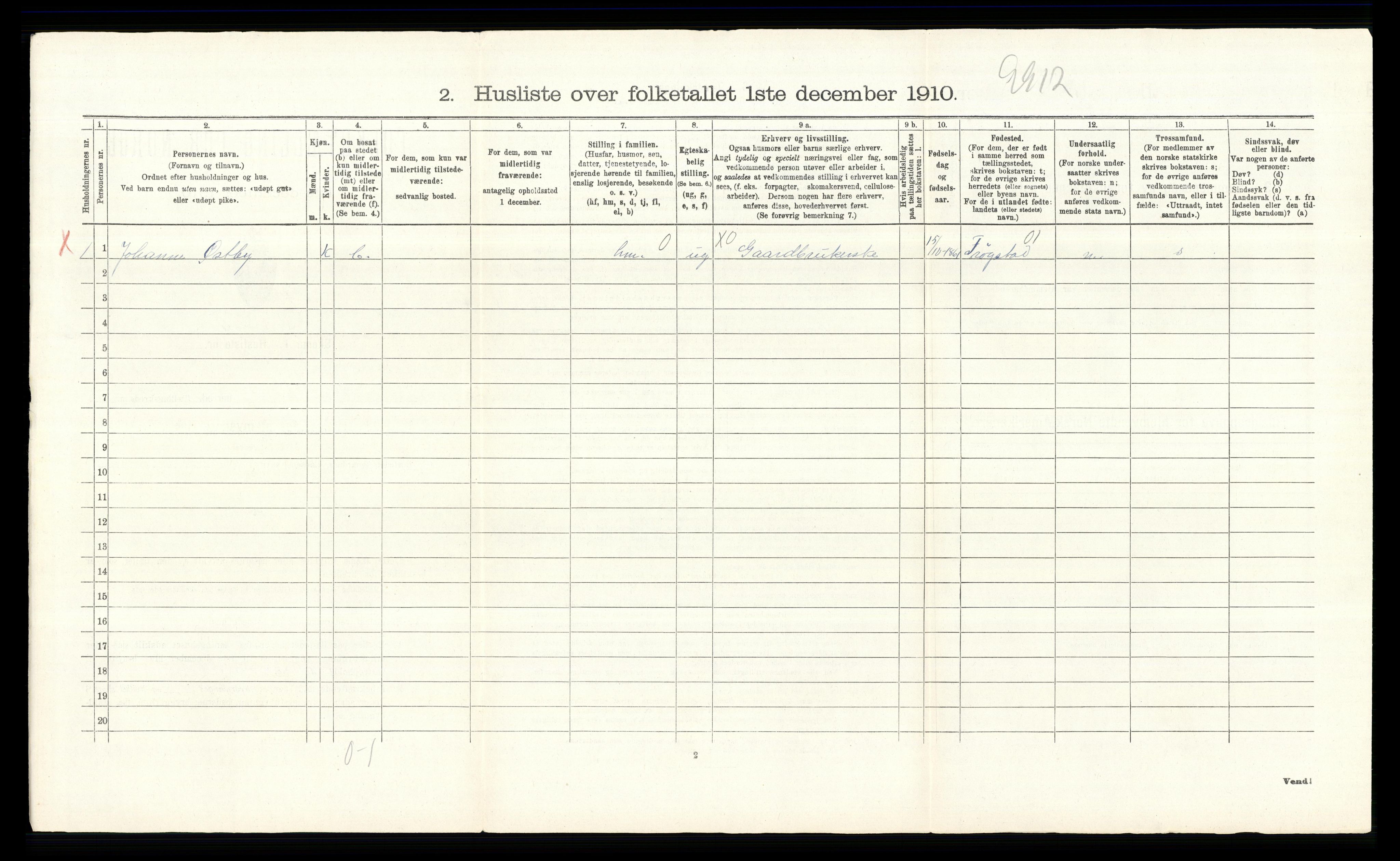 RA, 1910 census for Enebakk, 1910, p. 584