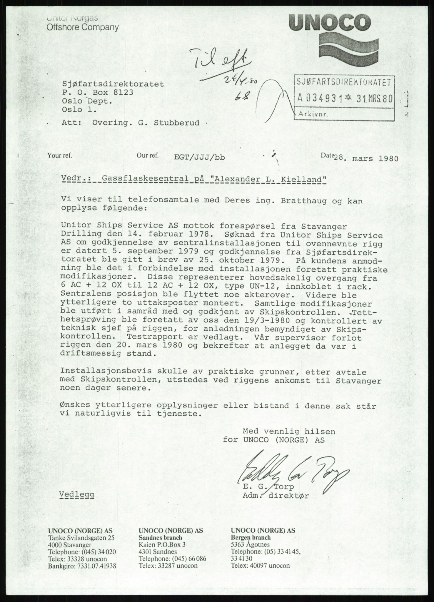 Justisdepartementet, Granskningskommisjonen ved Alexander Kielland-ulykken 27.3.1980, AV/RA-S-1165/D/L0013: H Sjøfartsdirektoratet og Skipskontrollen (H25-H43, H45, H47-H48, H50, H52)/I Det norske Veritas (I34, I41, I47), 1980-1981, p. 590