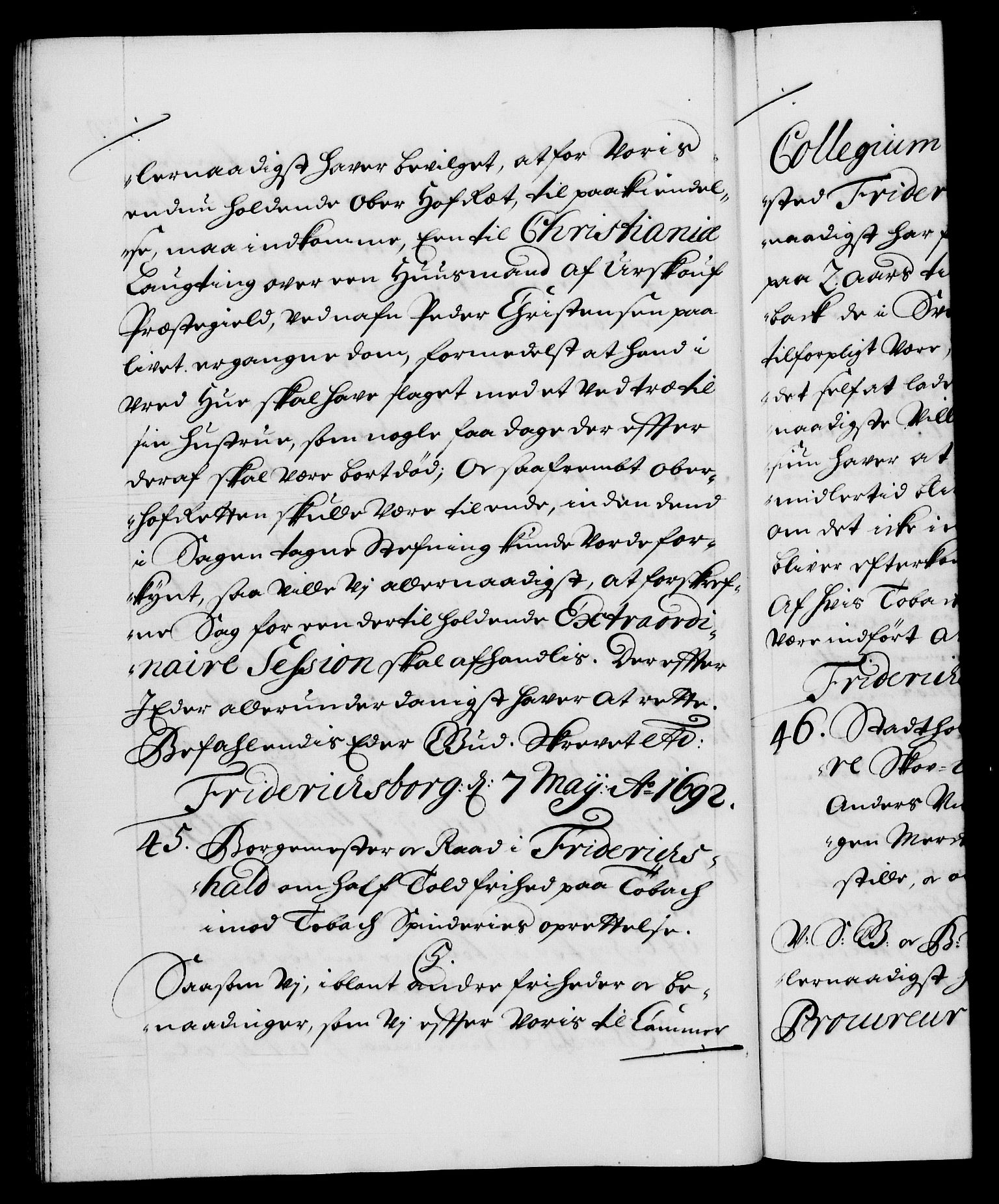 Danske Kanselli 1572-1799, AV/RA-EA-3023/F/Fc/Fca/Fcab/L0015: Norske tegnelser (mikrofilm), 1692-1699, p. 30b