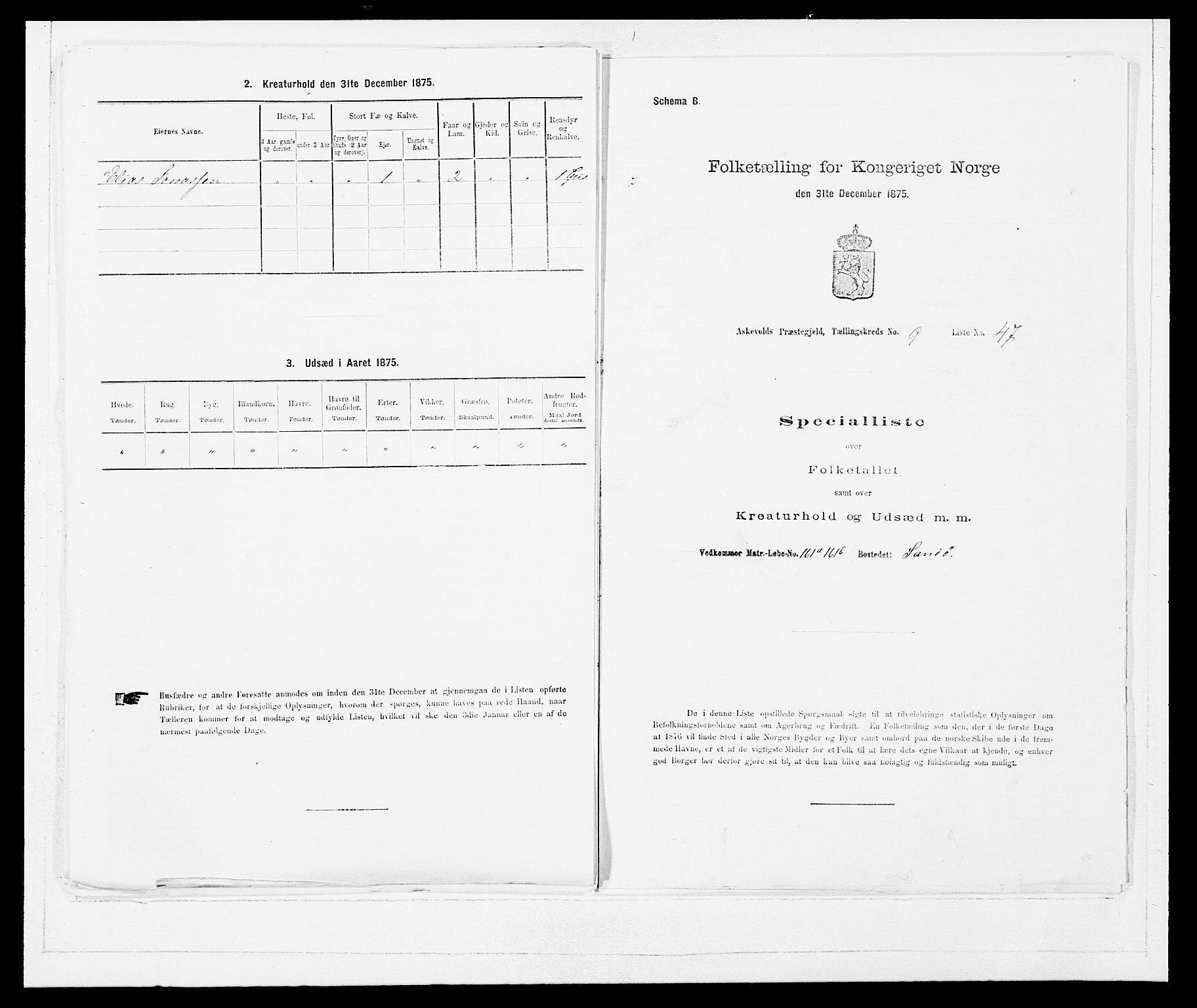 SAB, 1875 census for 1428P Askvoll, 1875, p. 899