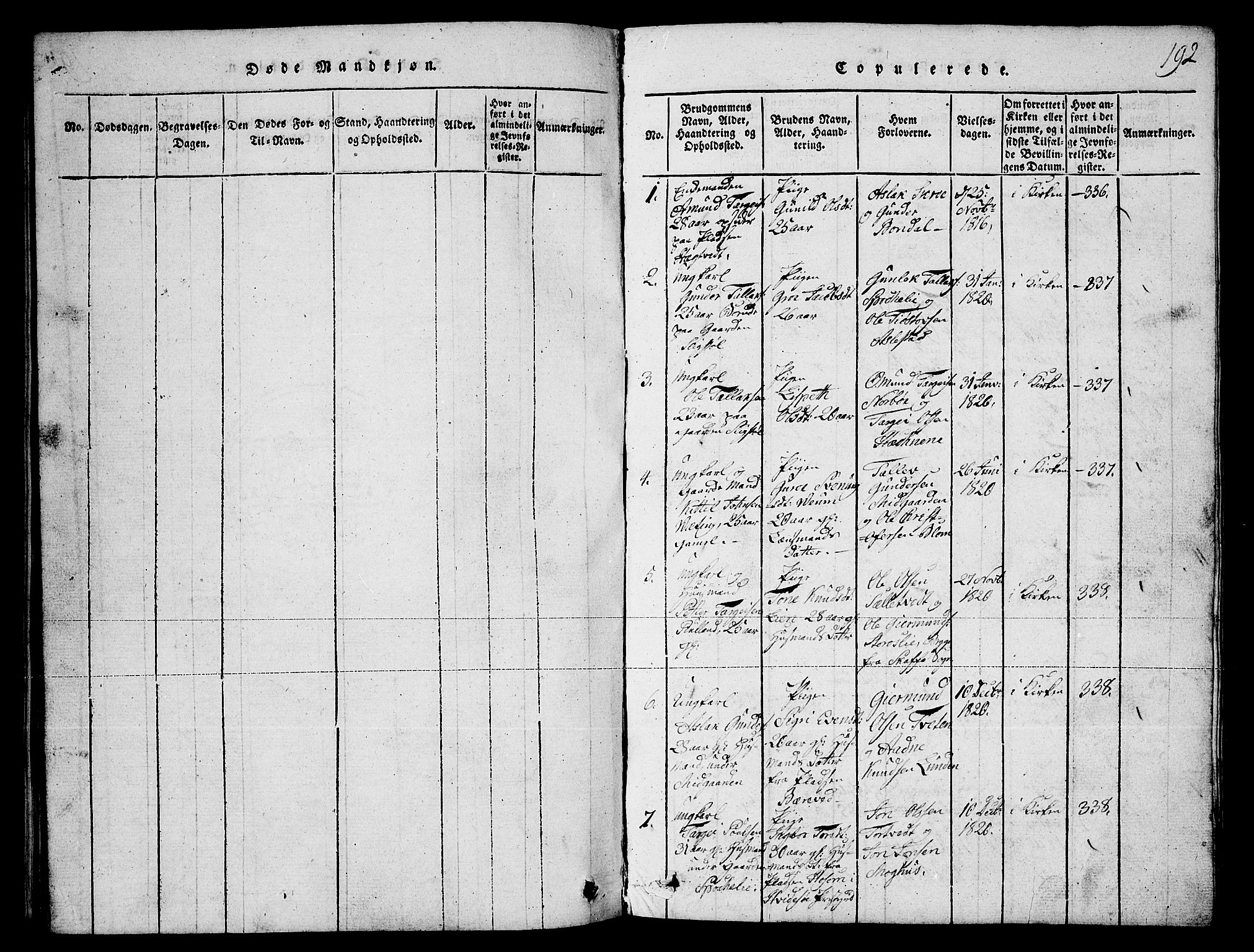 Fyresdal kirkebøker, AV/SAKO-A-263/G/Ga/L0003: Parish register (copy) no. I 3, 1815-1863, p. 192