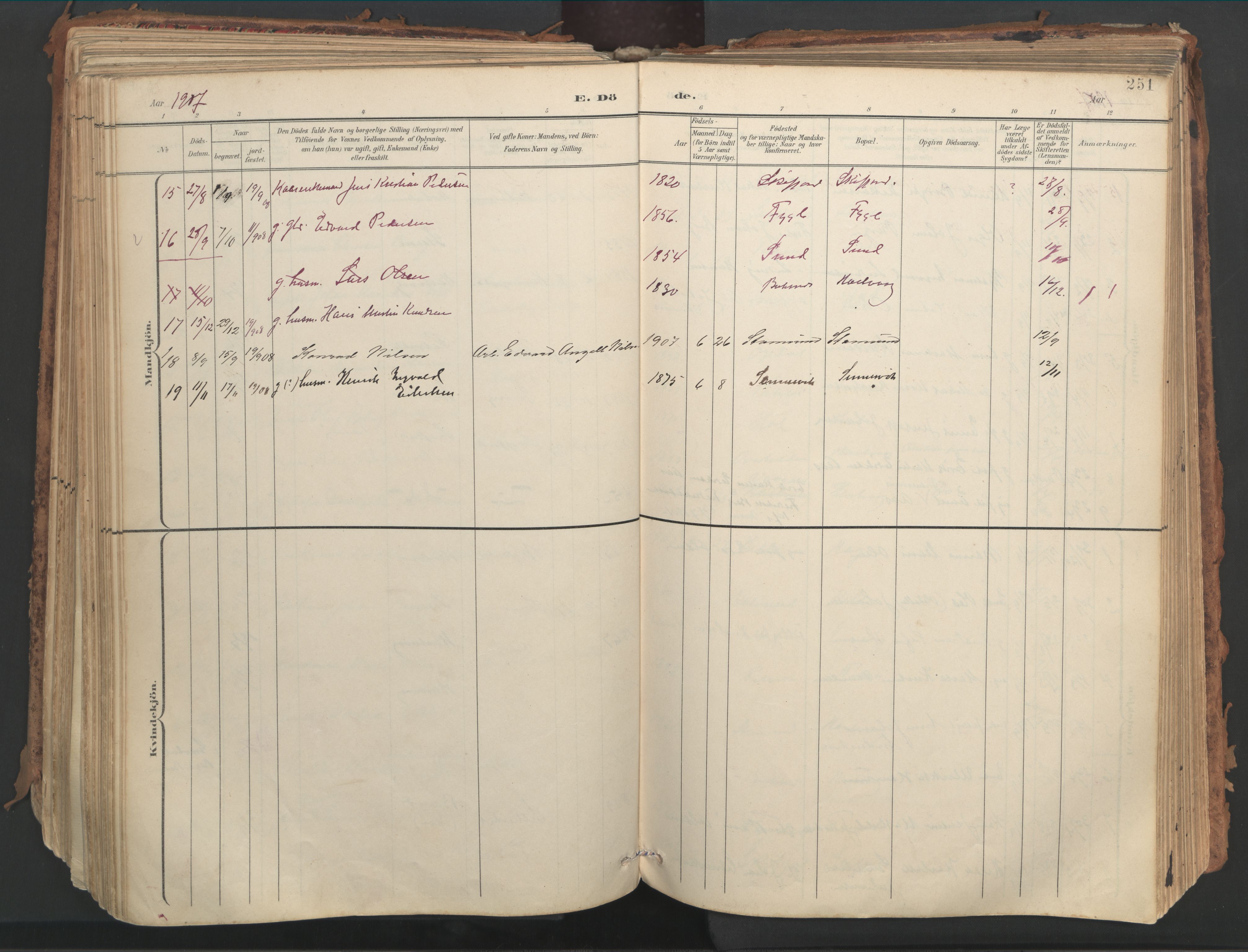 Ministerialprotokoller, klokkerbøker og fødselsregistre - Nordland, AV/SAT-A-1459/882/L1180: Parish register (official) no. 882A02, 1897-1913, p. 251