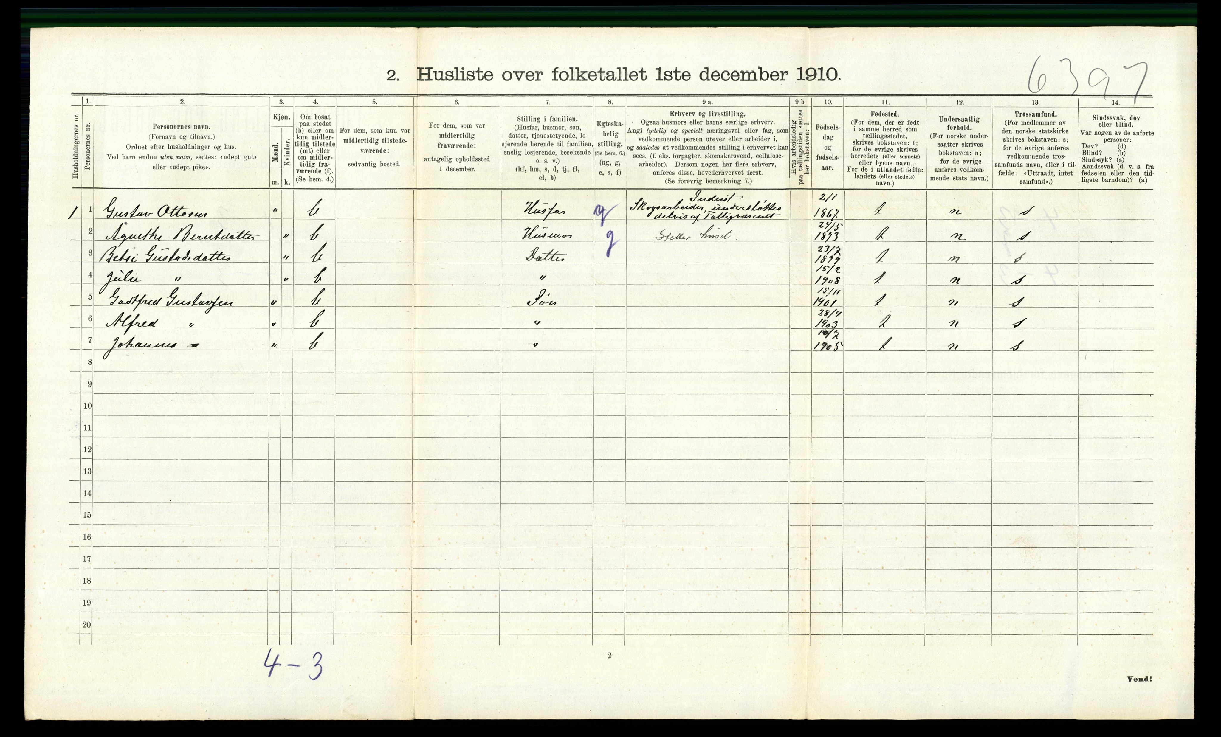 RA, 1910 census for Biri, 1910, p. 704