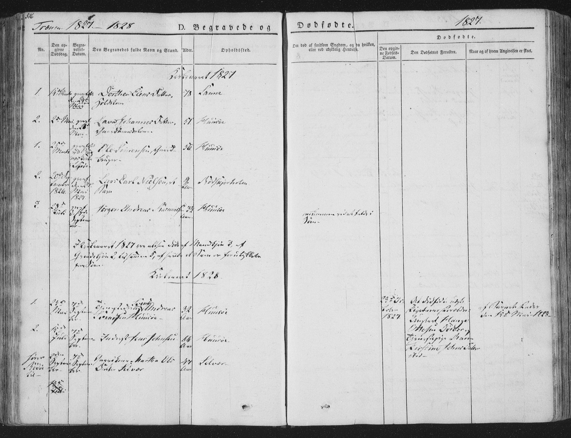 Ministerialprotokoller, klokkerbøker og fødselsregistre - Nordland, SAT/A-1459/839/L0566: Parish register (official) no. 839A03, 1825-1862, p. 516
