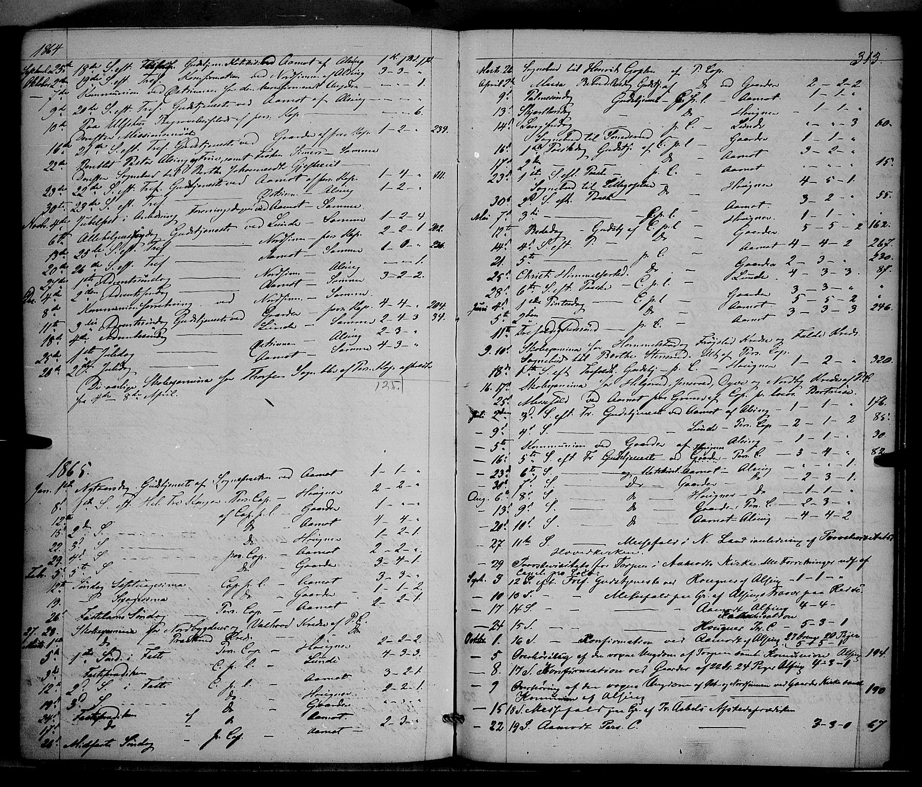 Nordre Land prestekontor, SAH/PREST-124/H/Ha/Haa/L0001: Parish register (official) no. 1, 1860-1871, p. 313