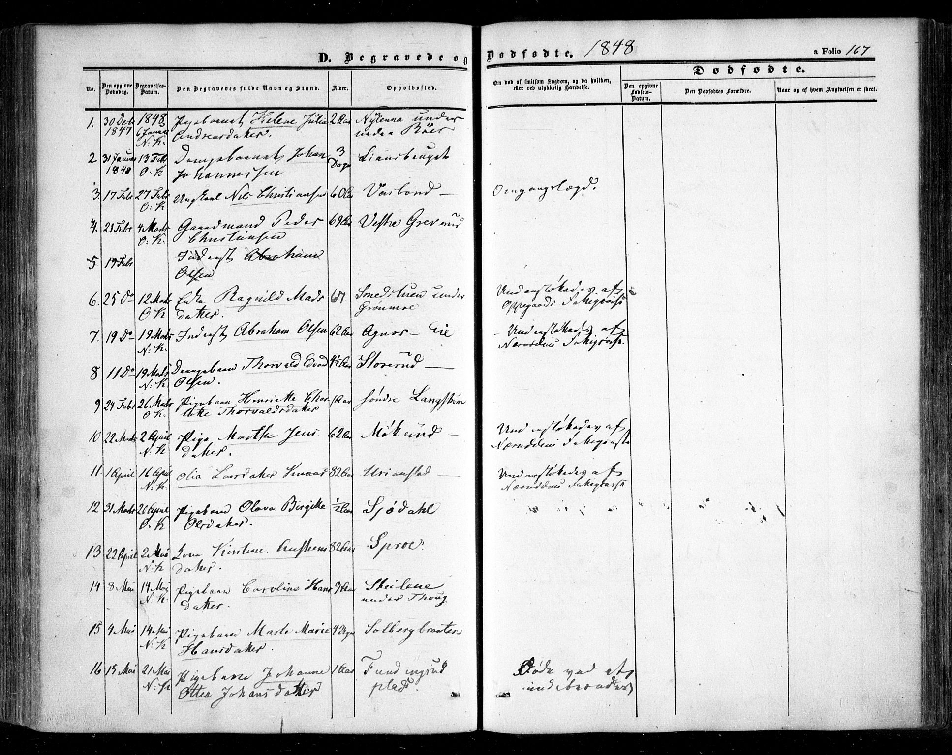 Nesodden prestekontor Kirkebøker, SAO/A-10013/F/Fa/L0007: Parish register (official) no. I 7, 1848-1868, p. 167