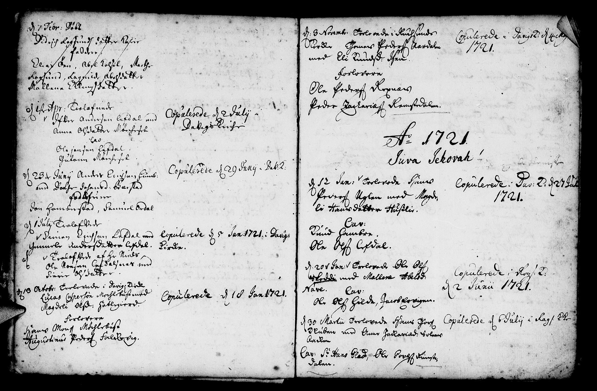 Davik sokneprestembete, SAB/A-79701/H/Haa/Haaa/L0001: Parish register (official) no. A 1, 1710-1742, p. 14