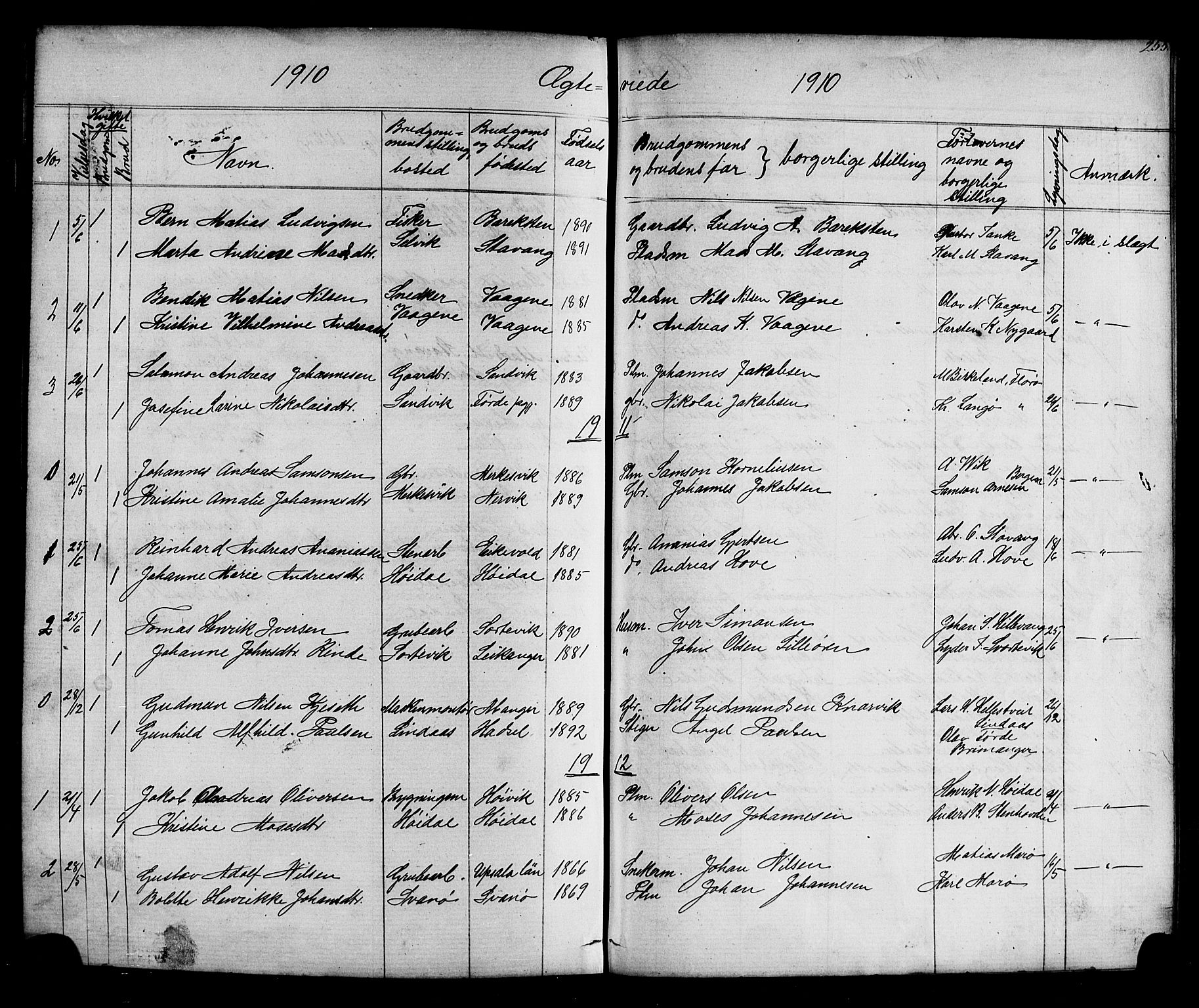 Kinn sokneprestembete, AV/SAB-A-80801/H/Hab/Habc/L0002: Parish register (copy) no. C 2, 1869-1918, p. 255