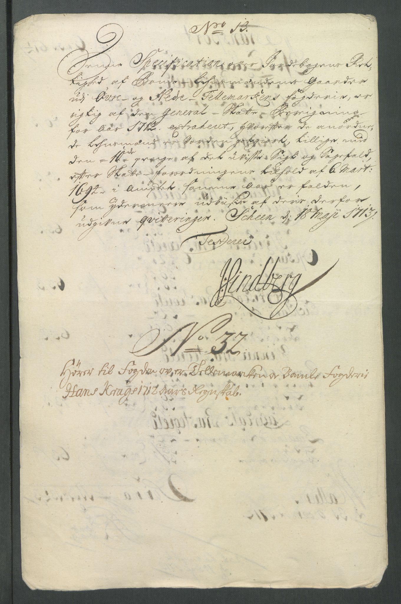 Rentekammeret inntil 1814, Reviderte regnskaper, Fogderegnskap, AV/RA-EA-4092/R36/L2123: Fogderegnskap Øvre og Nedre Telemark og Bamble, 1712, p. 281