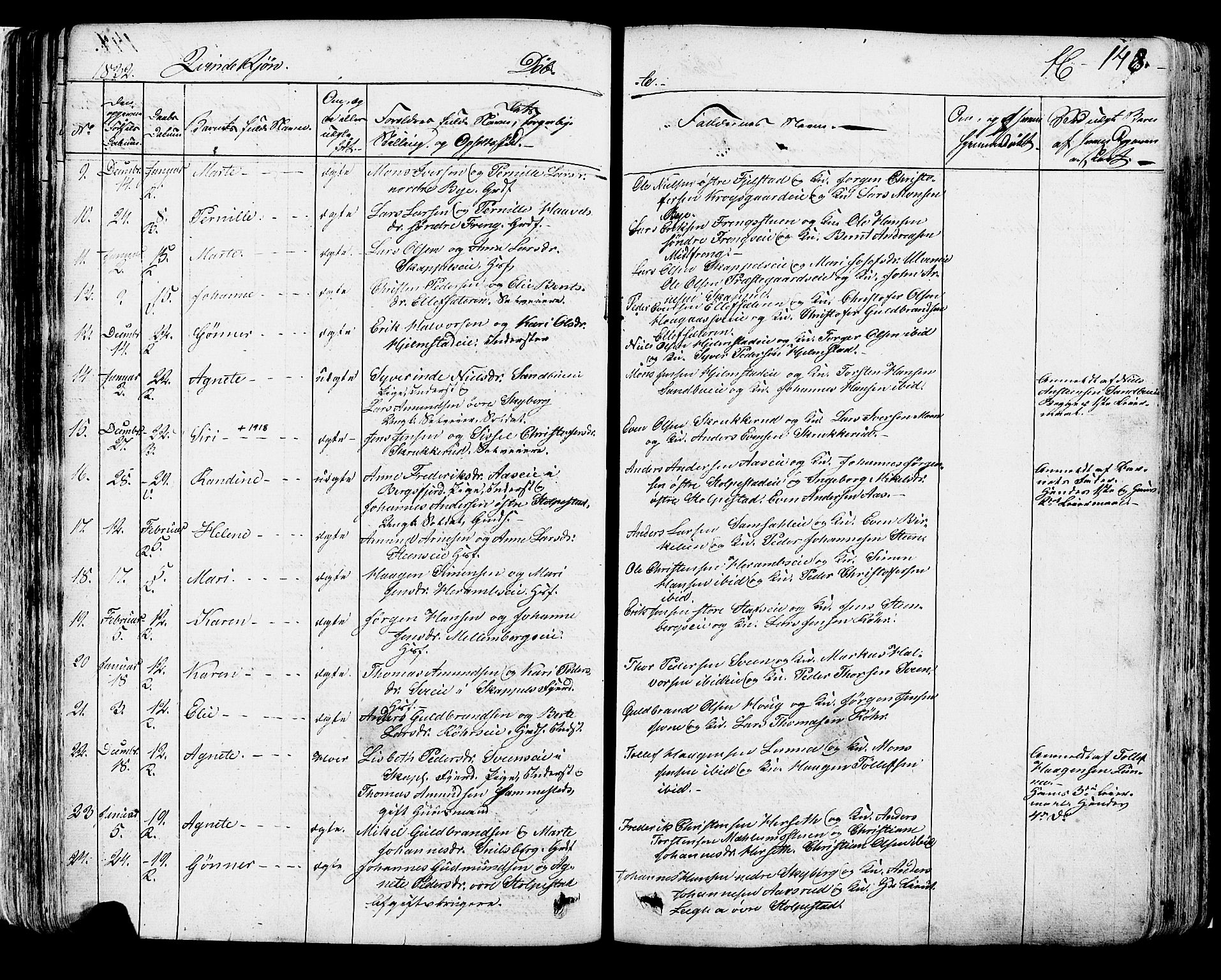 Ringsaker prestekontor, AV/SAH-PREST-014/K/Ka/L0007: Parish register (official) no. 7A, 1826-1837, p. 148