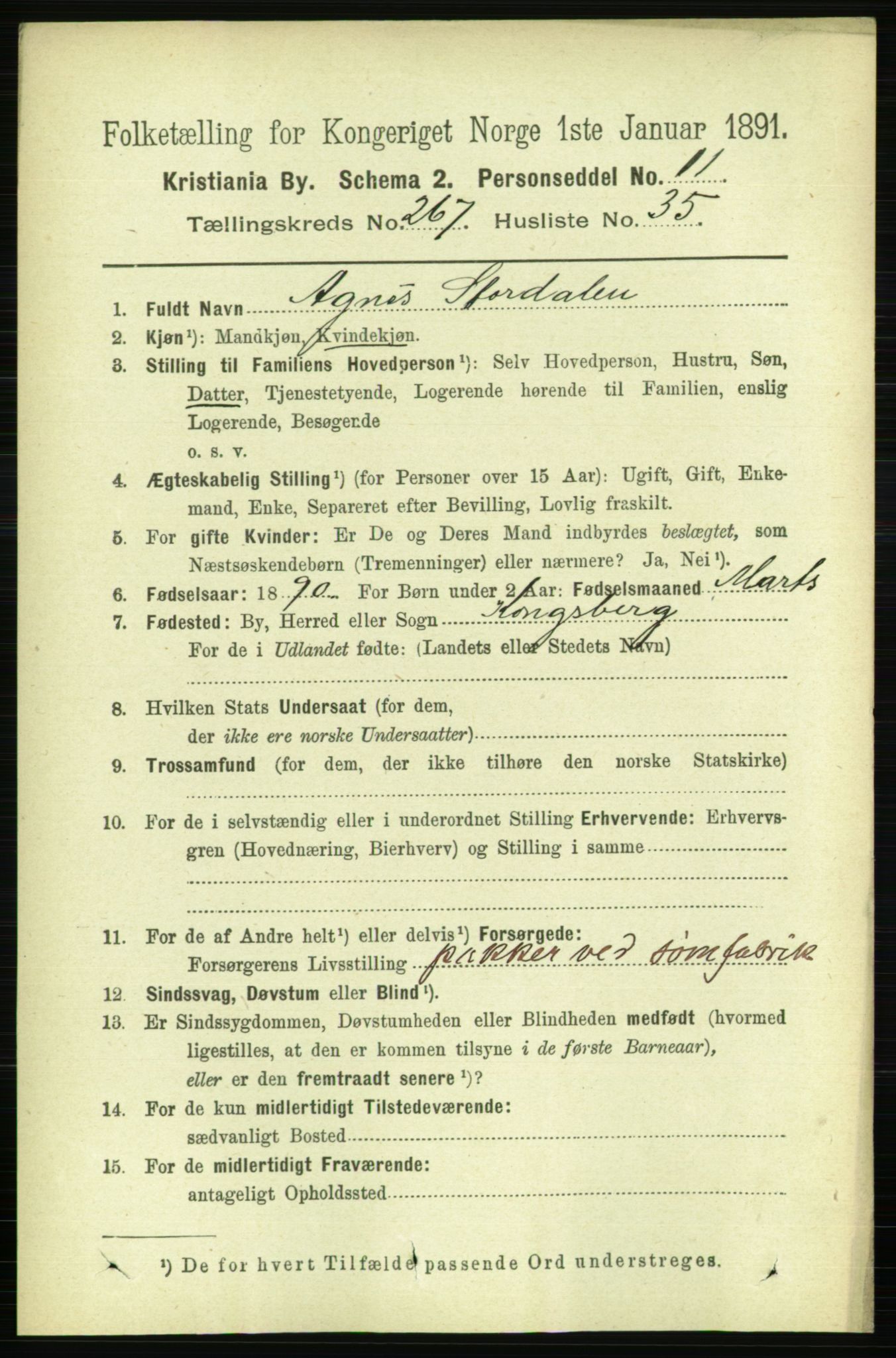 RA, 1891 census for 0301 Kristiania, 1891, p. 161921