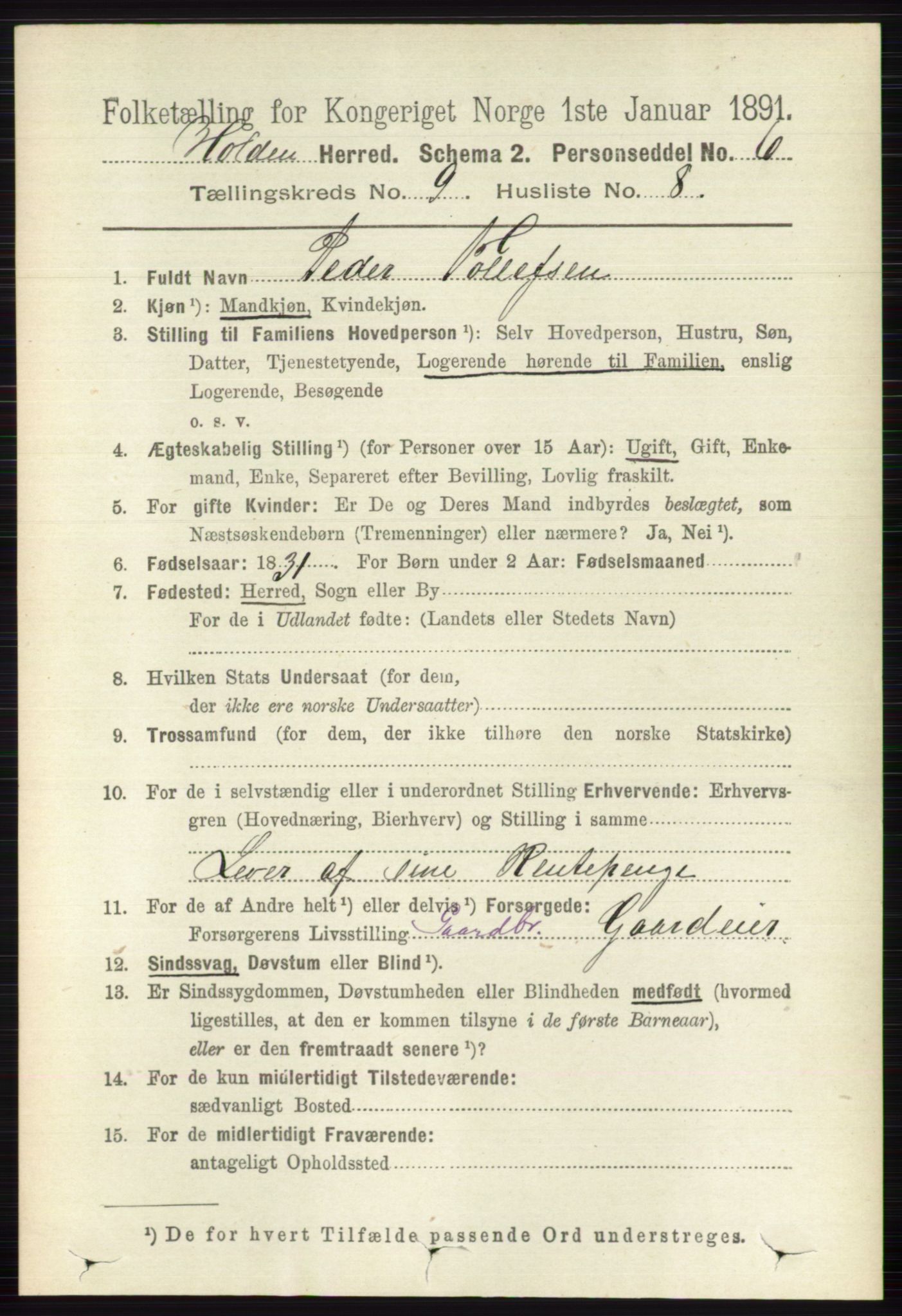 RA, 1891 census for 0819 Holla, 1891, p. 4140