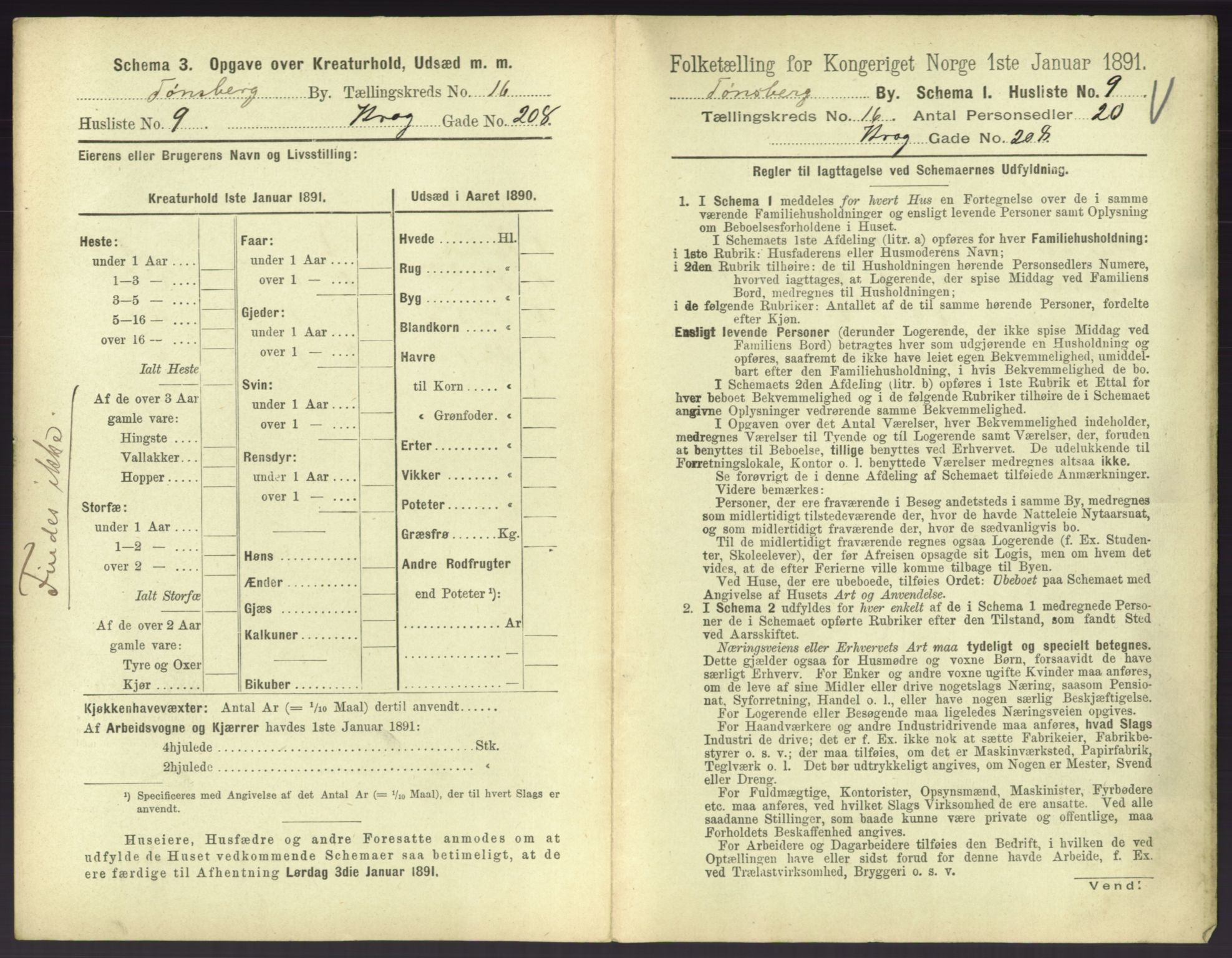 RA, 1891 census for 0705 Tønsberg, 1891, p. 590