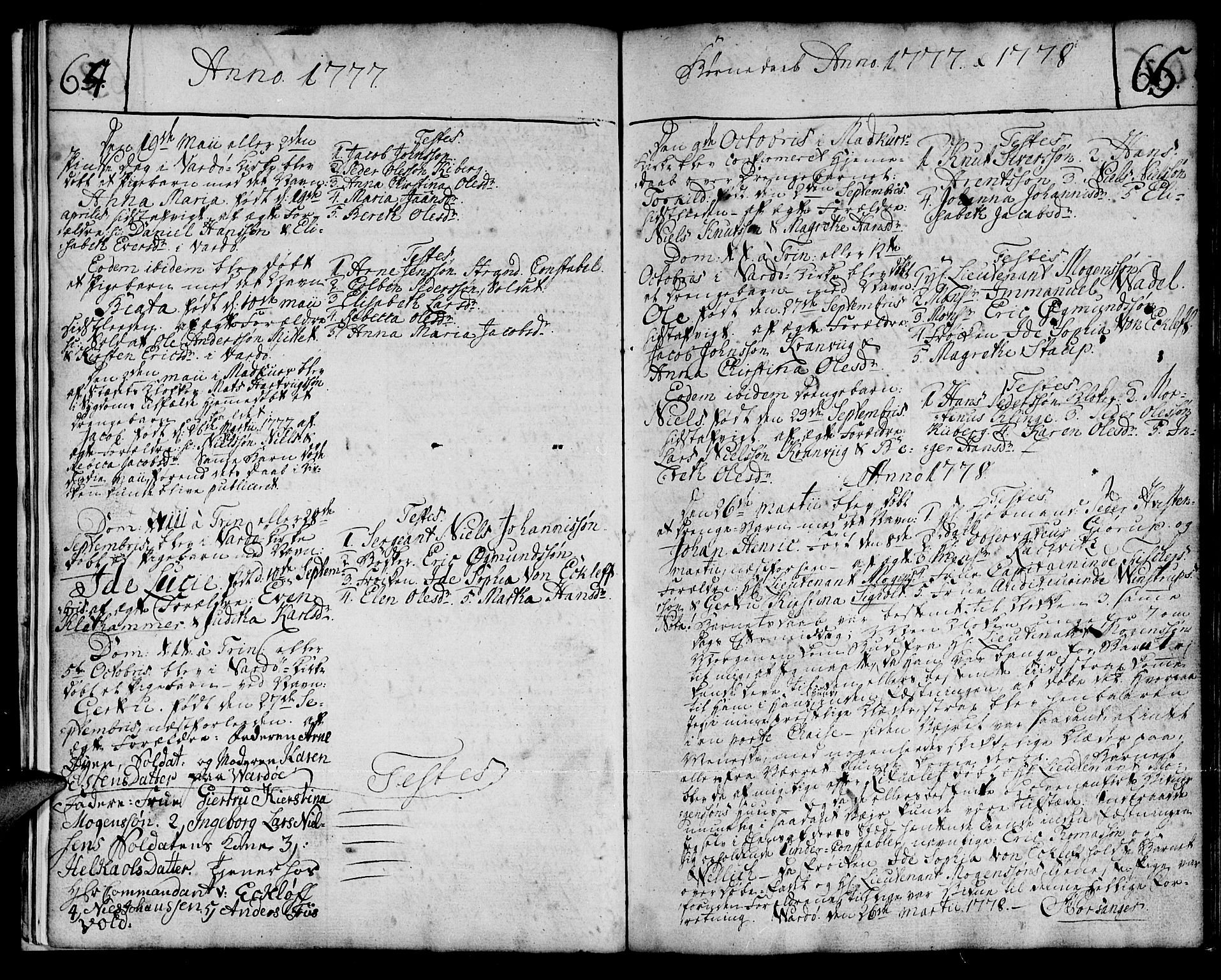 Vardø sokneprestkontor, SATØ/S-1332/H/Ha/L0001kirke: Parish register (official) no. 1, 1769-1804, p. 64-65