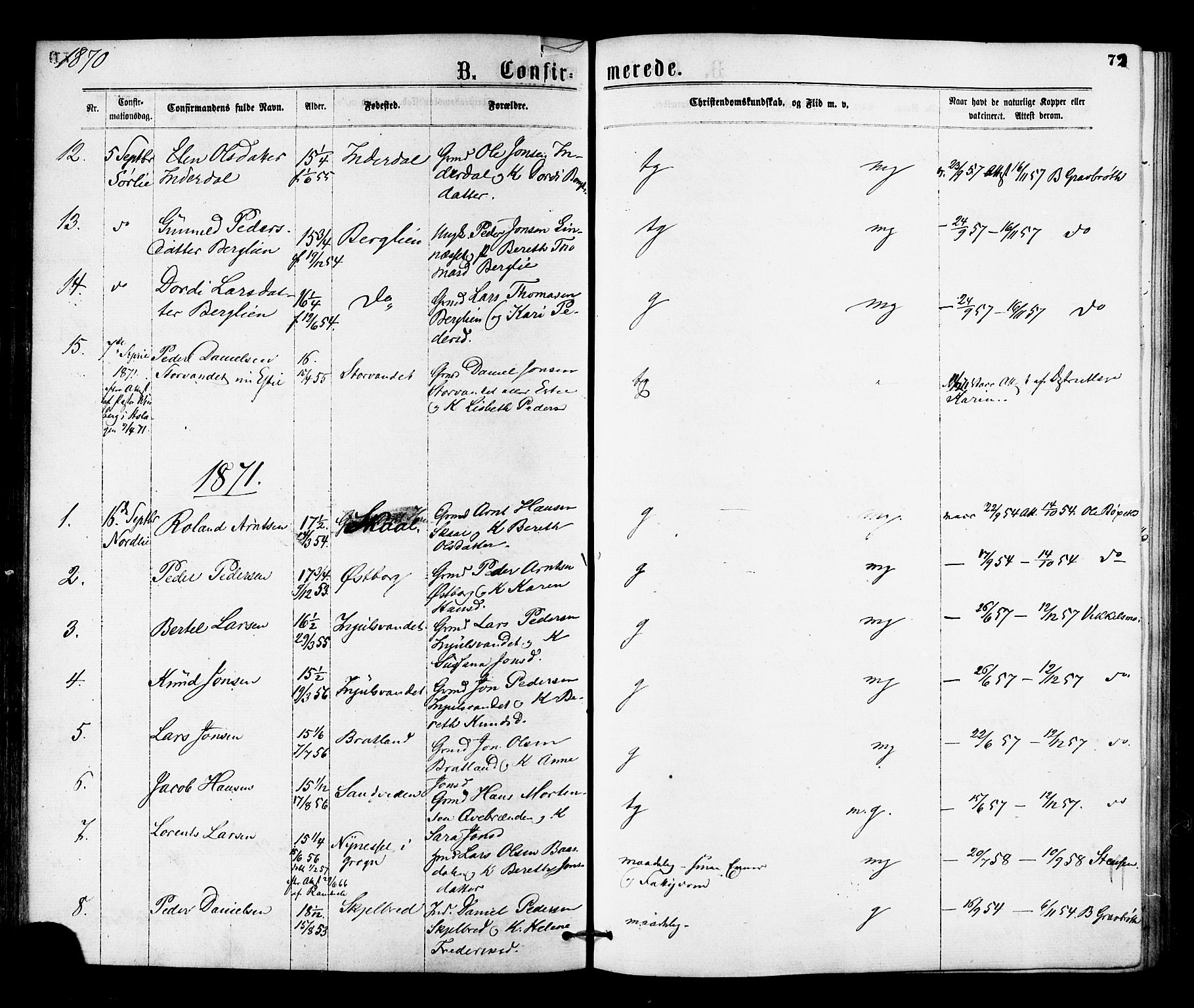 Ministerialprotokoller, klokkerbøker og fødselsregistre - Nord-Trøndelag, SAT/A-1458/755/L0493: Parish register (official) no. 755A02, 1865-1881, p. 72