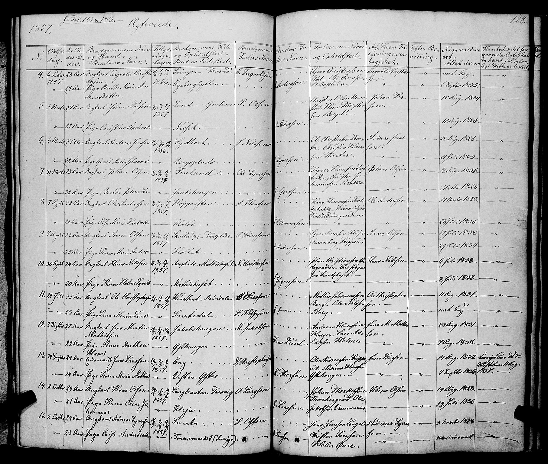 Skiptvet prestekontor Kirkebøker, SAO/A-20009/F/Fa/L0006: Parish register (official) no. 6, 1839-1860, p. 128