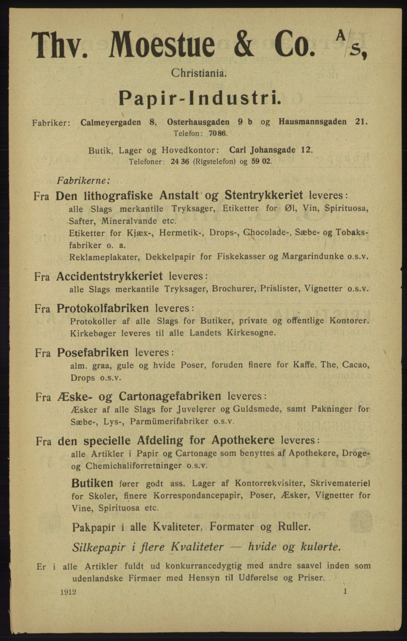 Kristiania/Oslo adressebok, PUBL/-, 1913, p. 5