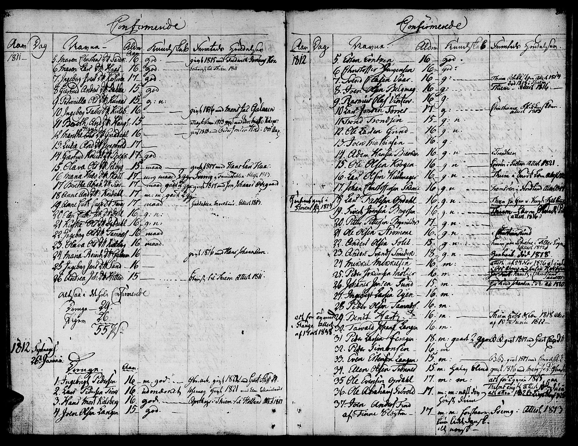 Ministerialprotokoller, klokkerbøker og fødselsregistre - Sør-Trøndelag, AV/SAT-A-1456/681/L0928: Parish register (official) no. 681A06, 1806-1816, p. 256-257