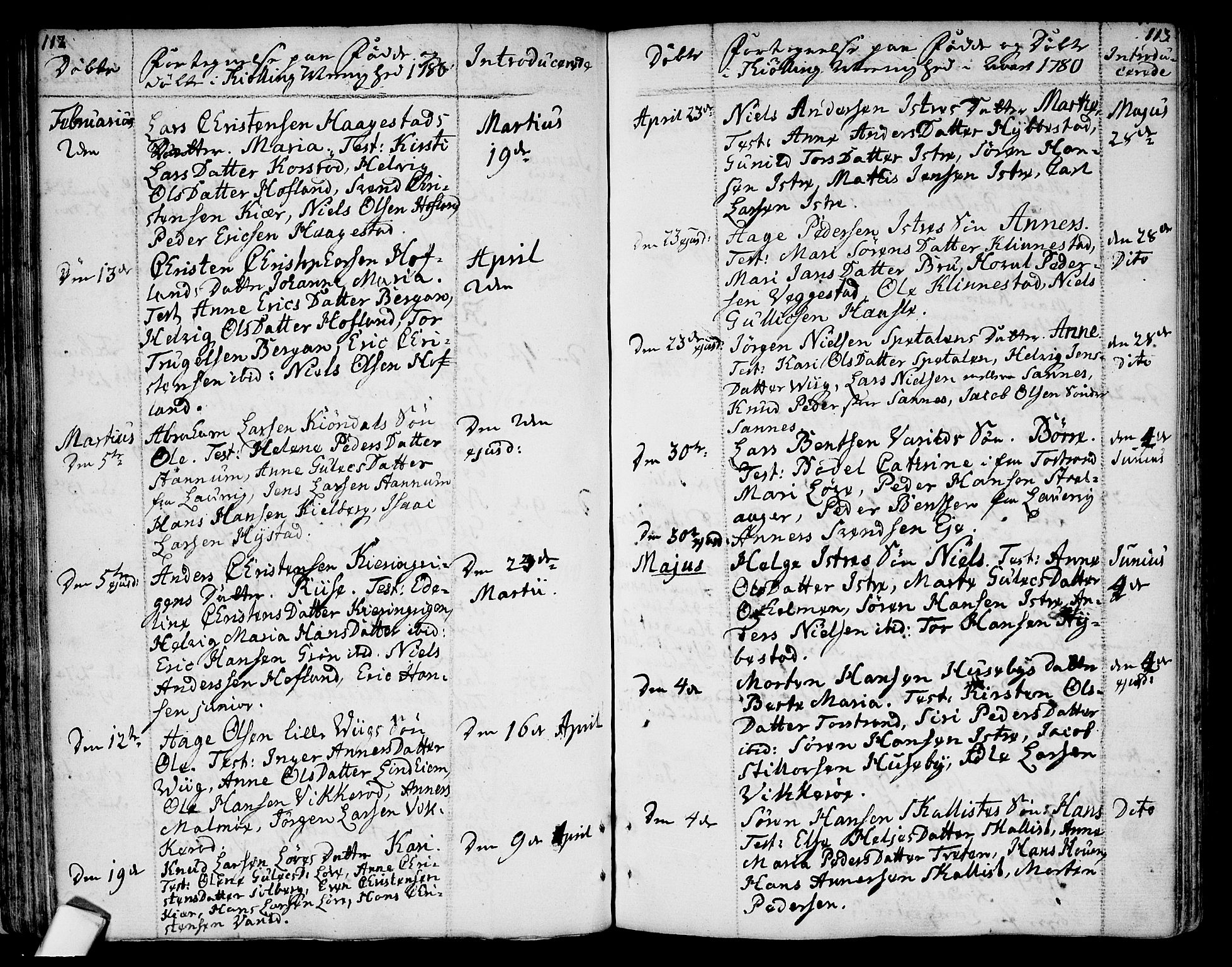 Tjølling kirkebøker, SAKO/A-60/F/Fa/L0004: Parish register (official) no. 4, 1779-1817, p. 112-113