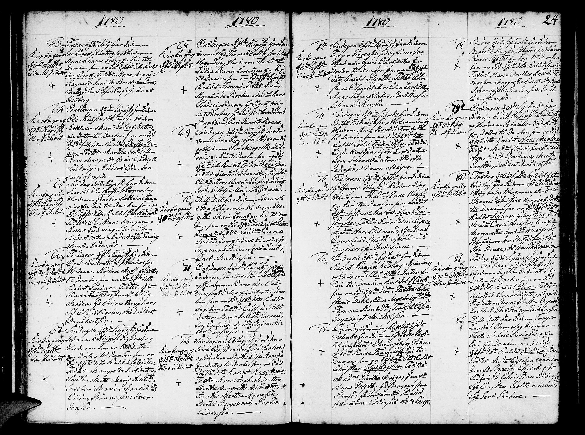 Nykirken Sokneprestembete, AV/SAB-A-77101/H/Haa/L0005: Parish register (official) no. A 5, 1775-1808, p. 24