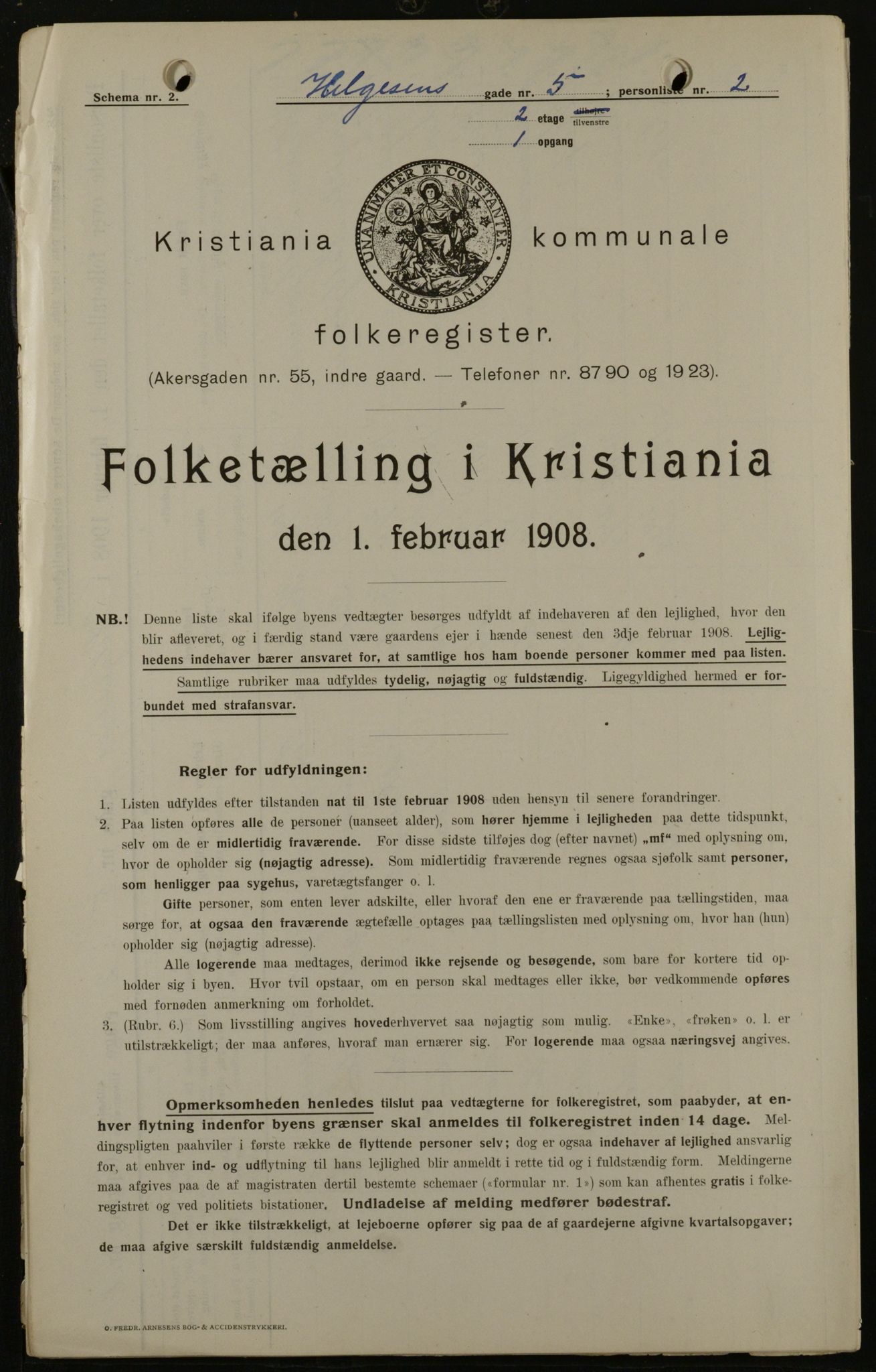 OBA, Municipal Census 1908 for Kristiania, 1908, p. 33730