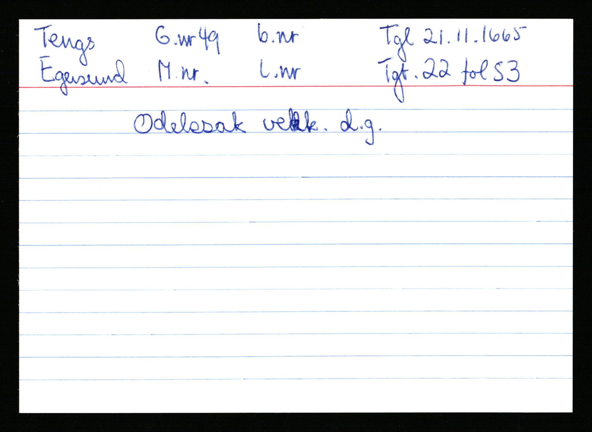 Statsarkivet i Stavanger, AV/SAST-A-101971/03/Y/Ym/L0060: Åstedskort sortert etter gårdsnavn: Tengesdal - Tjørn, 1600-1950, p. 13