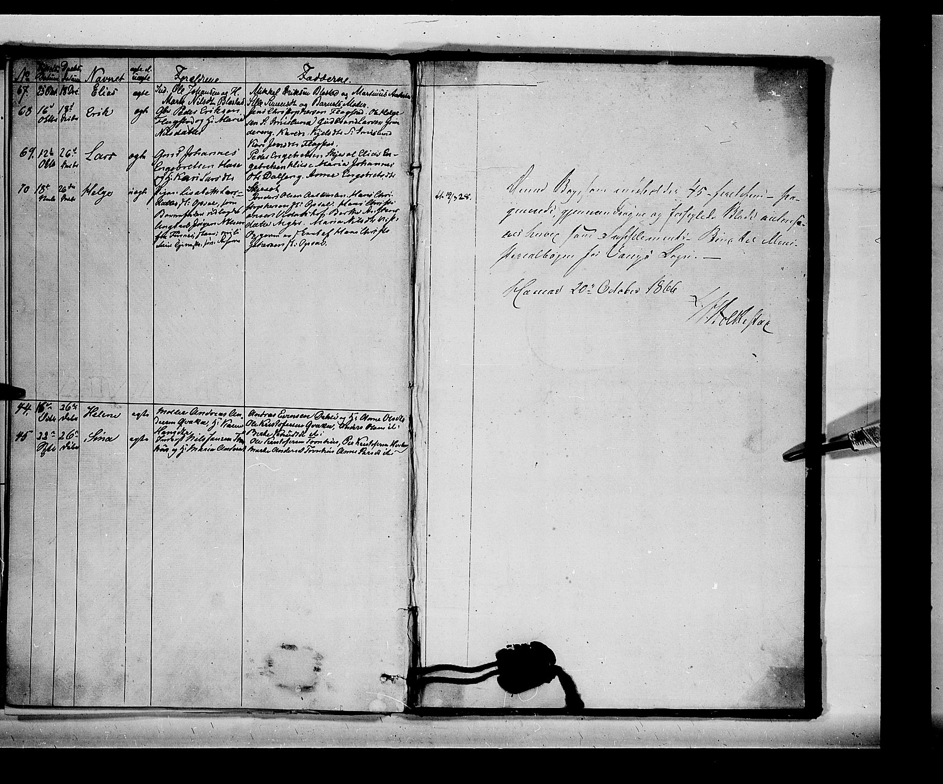 Vang prestekontor, Hedmark, SAH/PREST-008/H/Ha/Haa/L0014: Parish register (official) no. 14, 1866-1870, p. 46