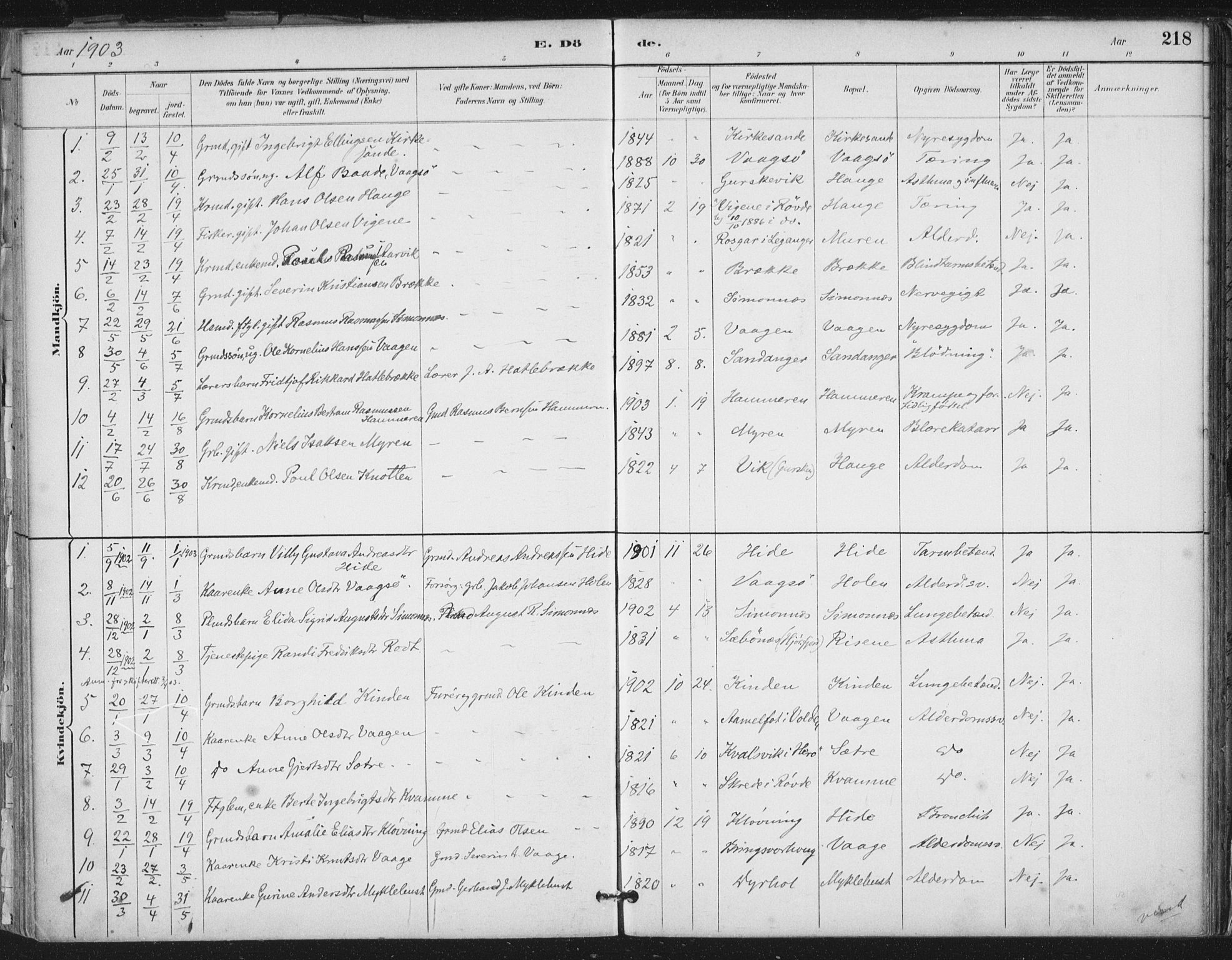 Ministerialprotokoller, klokkerbøker og fødselsregistre - Møre og Romsdal, AV/SAT-A-1454/503/L0037: Parish register (official) no. 503A05, 1884-1900, p. 218