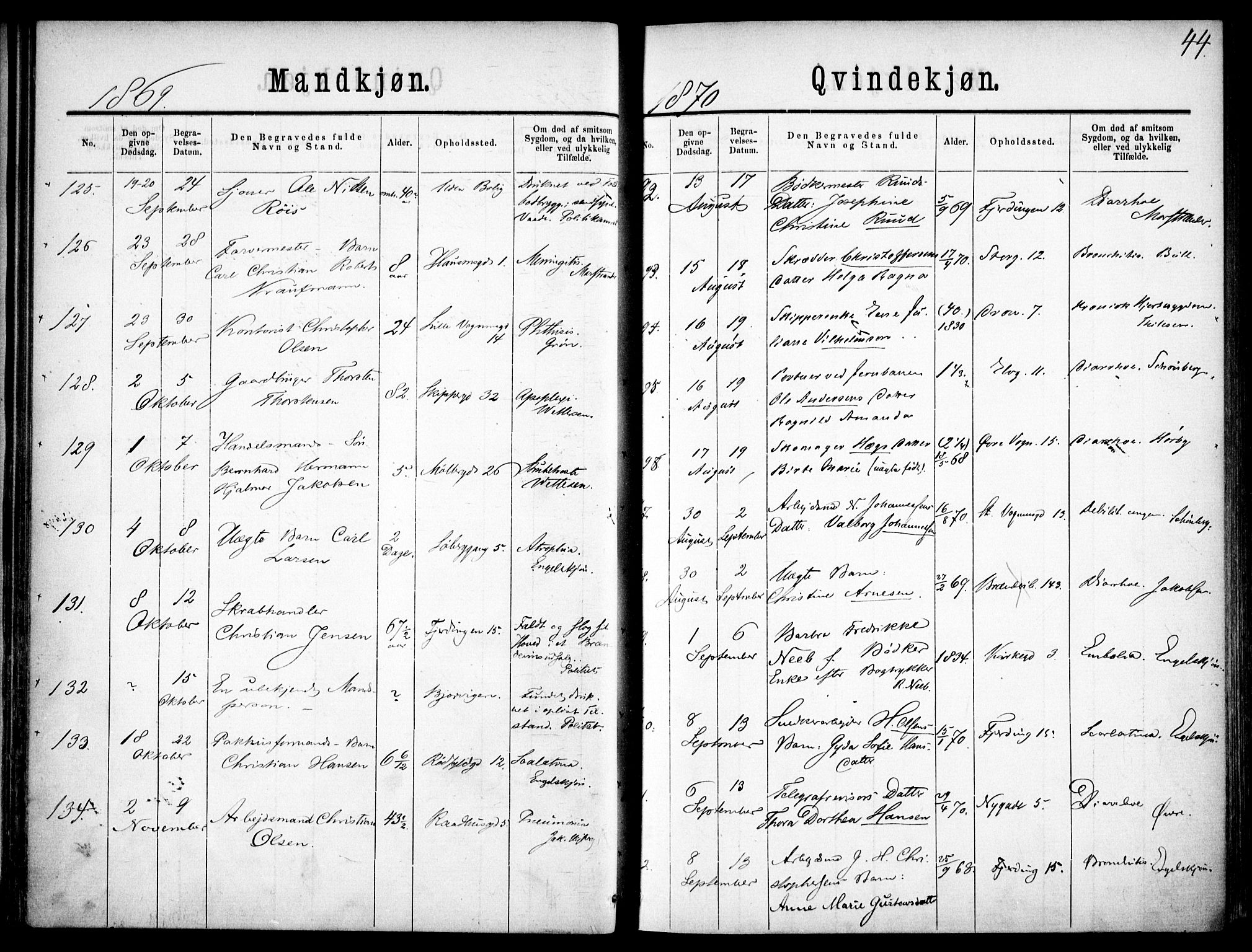 Oslo domkirke Kirkebøker, SAO/A-10752/F/Fa/L0026: Parish register (official) no. 26, 1867-1884, p. 44