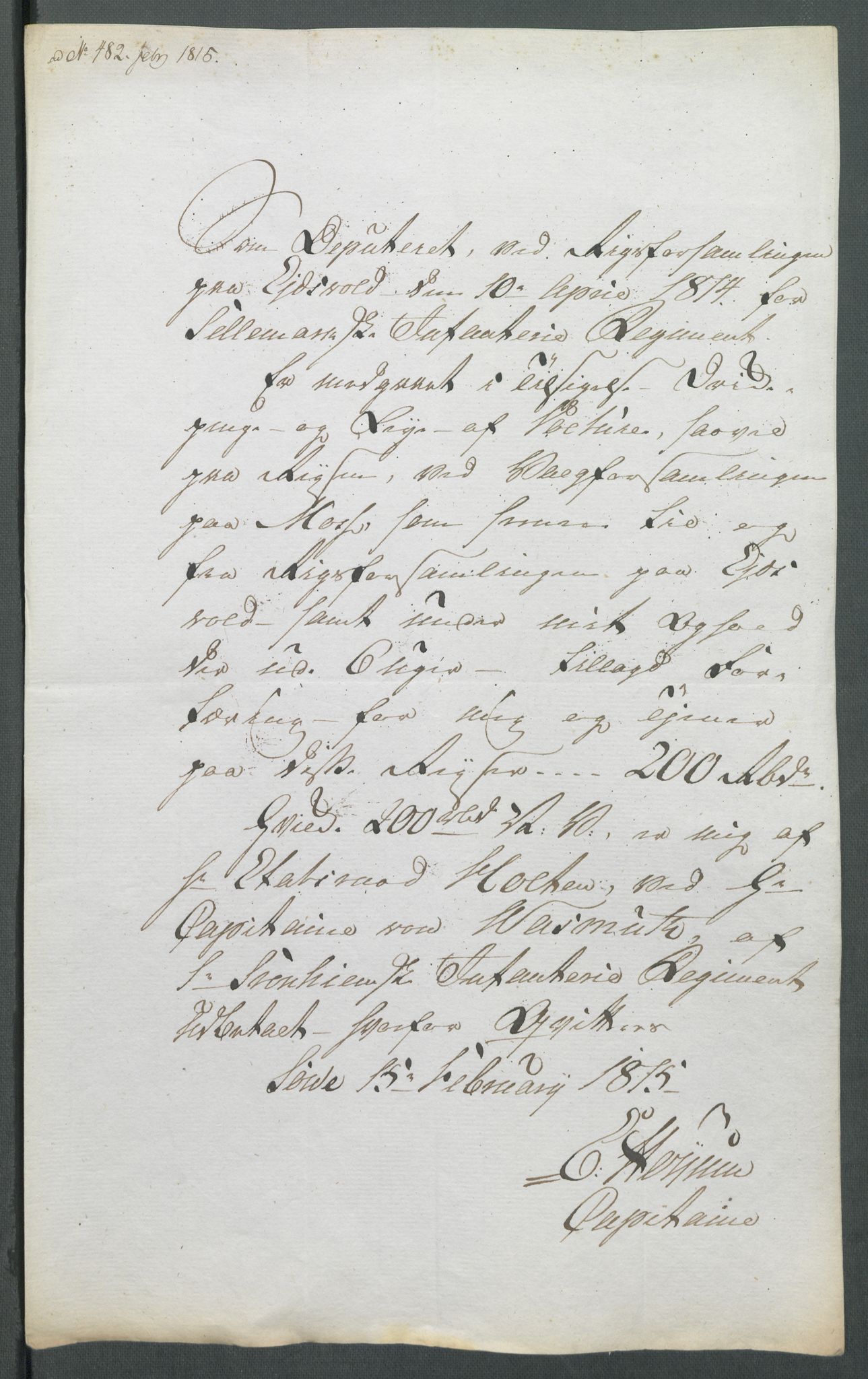 5. departement for finans-, handels- og tollfaget, RA/S-3893/C/Cb/L0014: Regninger fra Riksforsamlingens deputerede, 1814, p. 125