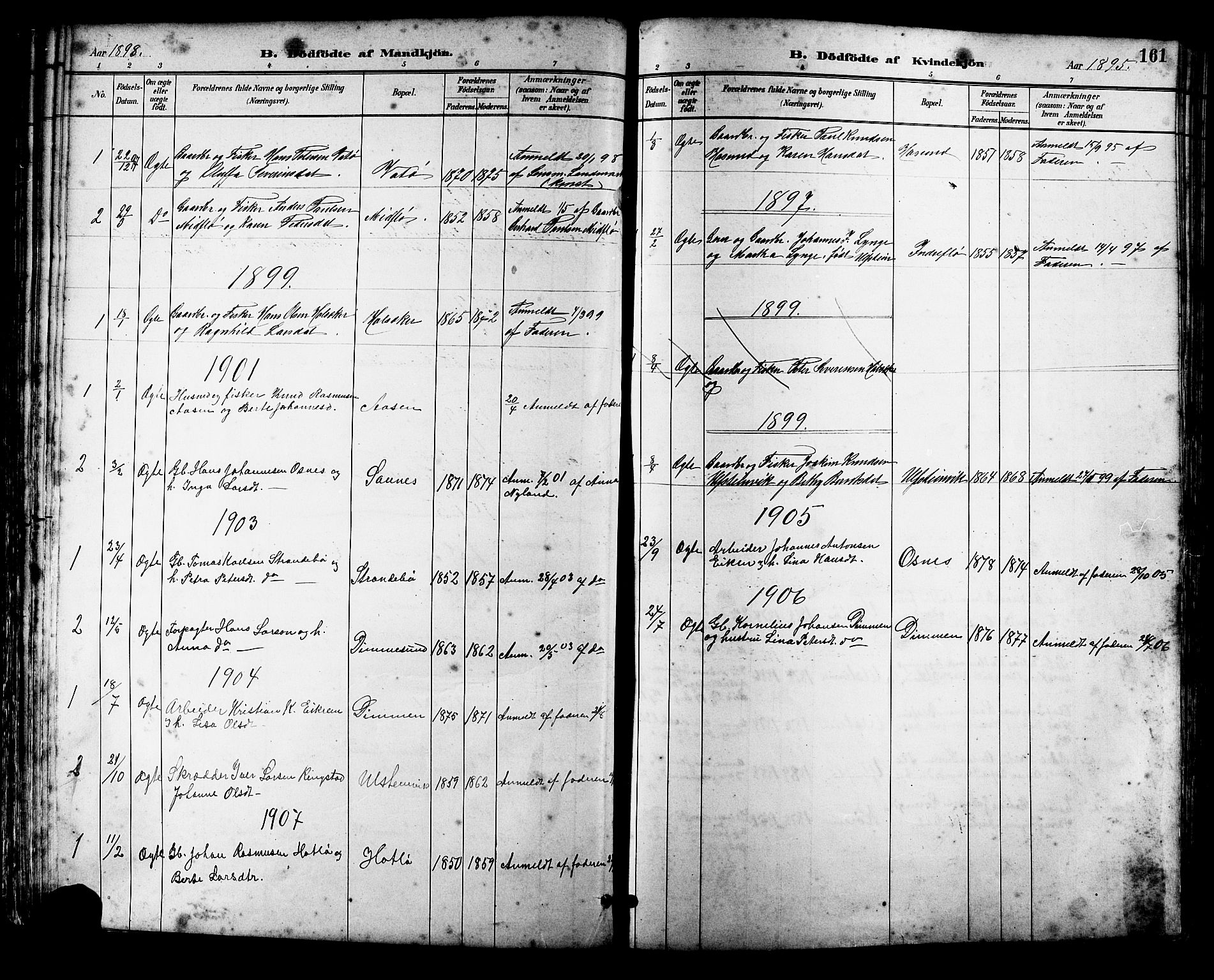 Ministerialprotokoller, klokkerbøker og fødselsregistre - Møre og Romsdal, AV/SAT-A-1454/509/L0112: Parish register (copy) no. 509C02, 1883-1922, p. 161