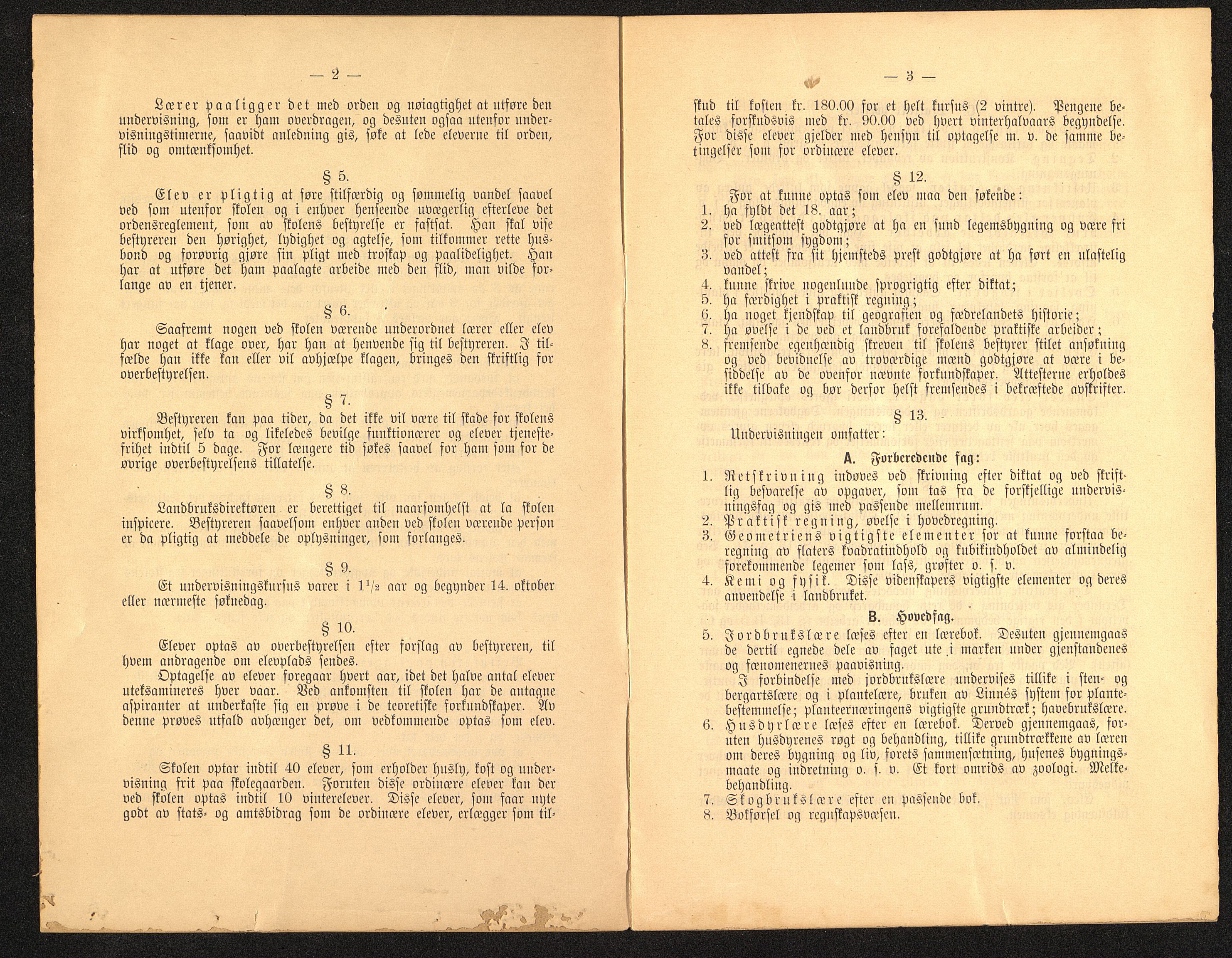 Vestfold fylkeskommune. Melsom videregående skole, VEMU/A-1064/X/L0005/0002: Egen produserte trykksaker / Plan for Jarlsberg og Laurvig samt Landbrugsskole, 1913