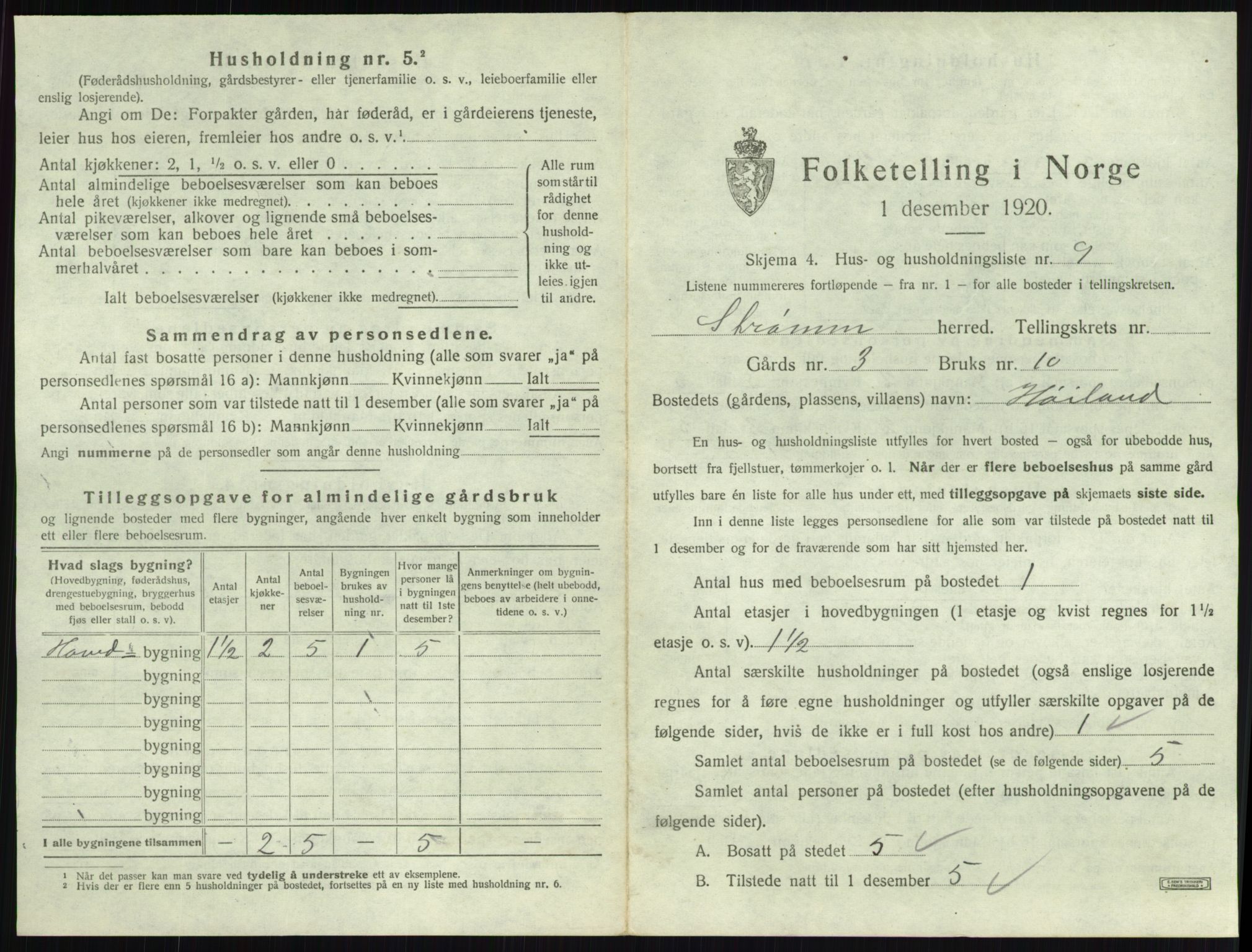 SAKO, 1920 census for Strømm, 1920, p. 155