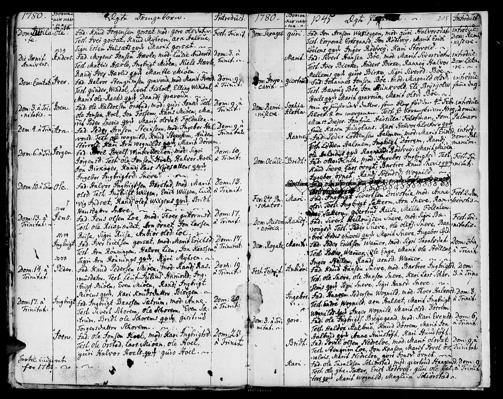 Ministerialprotokoller, klokkerbøker og fødselsregistre - Sør-Trøndelag, SAT/A-1456/678/L0891: Parish register (official) no. 678A01, 1739-1780, p. 205