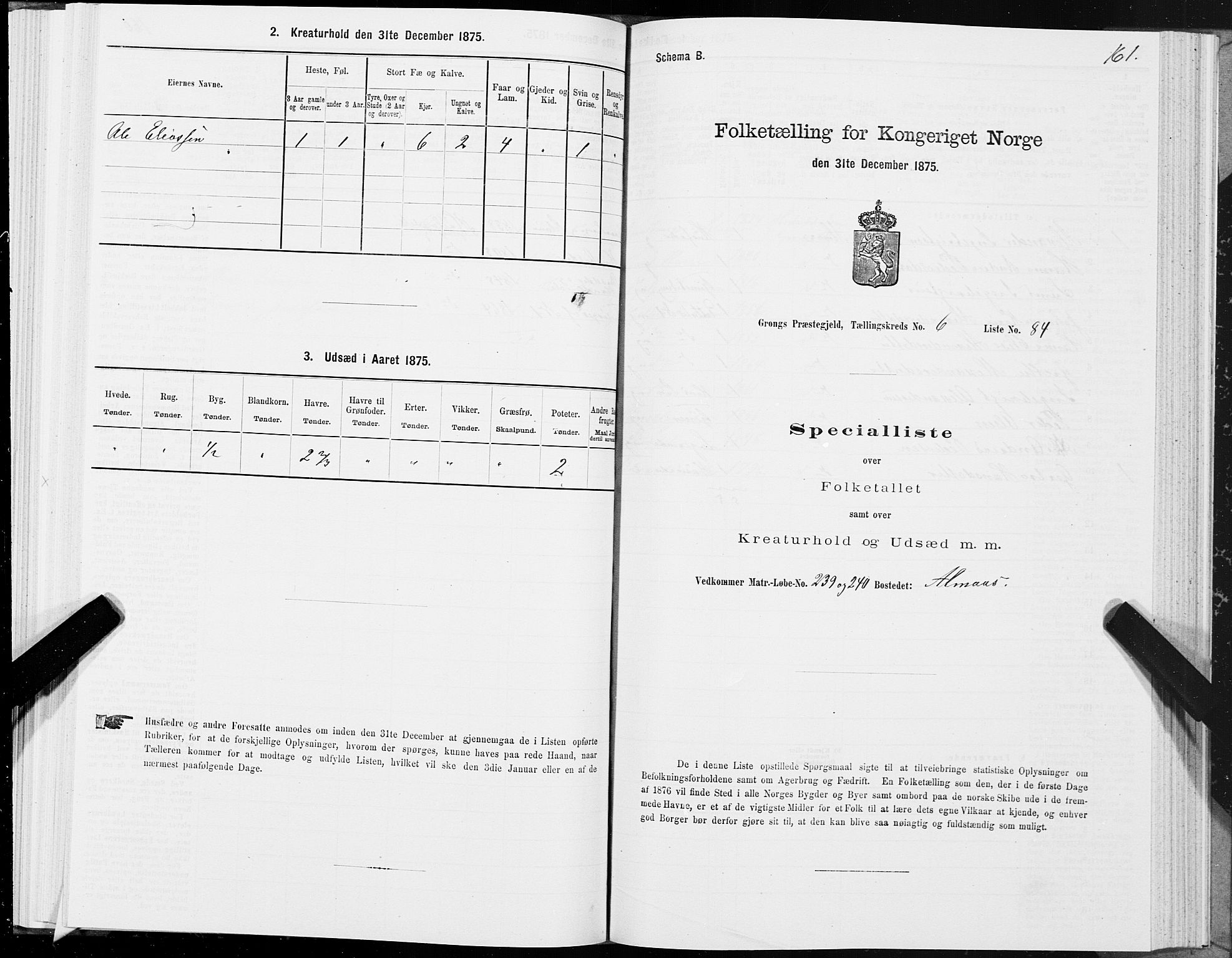 SAT, 1875 census for 1742P Grong, 1875, p. 4161