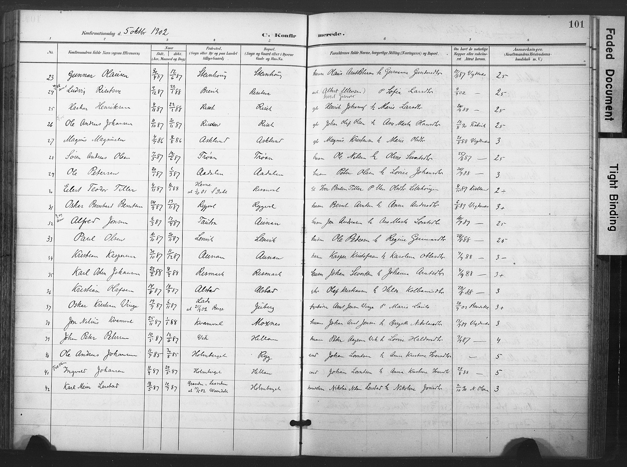 Ministerialprotokoller, klokkerbøker og fødselsregistre - Nord-Trøndelag, SAT/A-1458/713/L0122: Parish register (official) no. 713A11, 1899-1910, p. 101