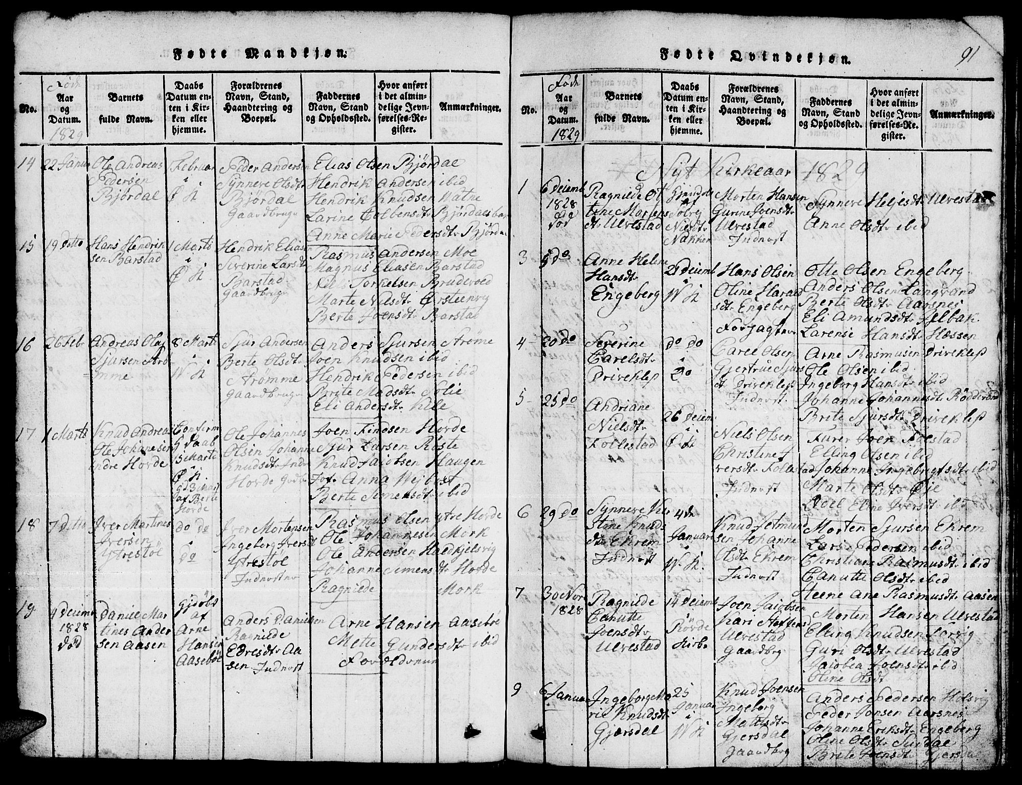 Ministerialprotokoller, klokkerbøker og fødselsregistre - Møre og Romsdal, AV/SAT-A-1454/511/L0155: Parish register (copy) no. 511C01, 1817-1829, p. 91