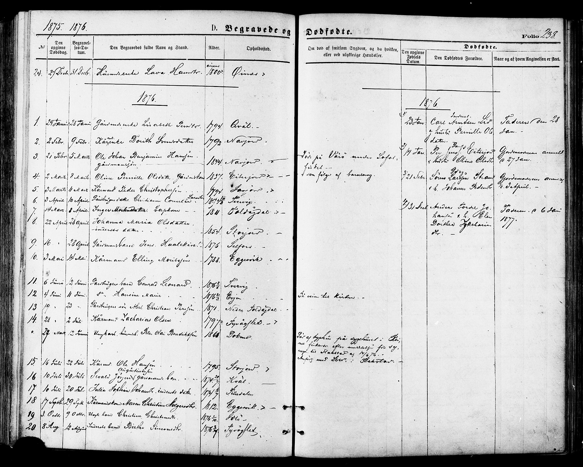 Ministerialprotokoller, klokkerbøker og fødselsregistre - Nordland, SAT/A-1459/846/L0645: Parish register (official) no. 846A03, 1872-1886, p. 238