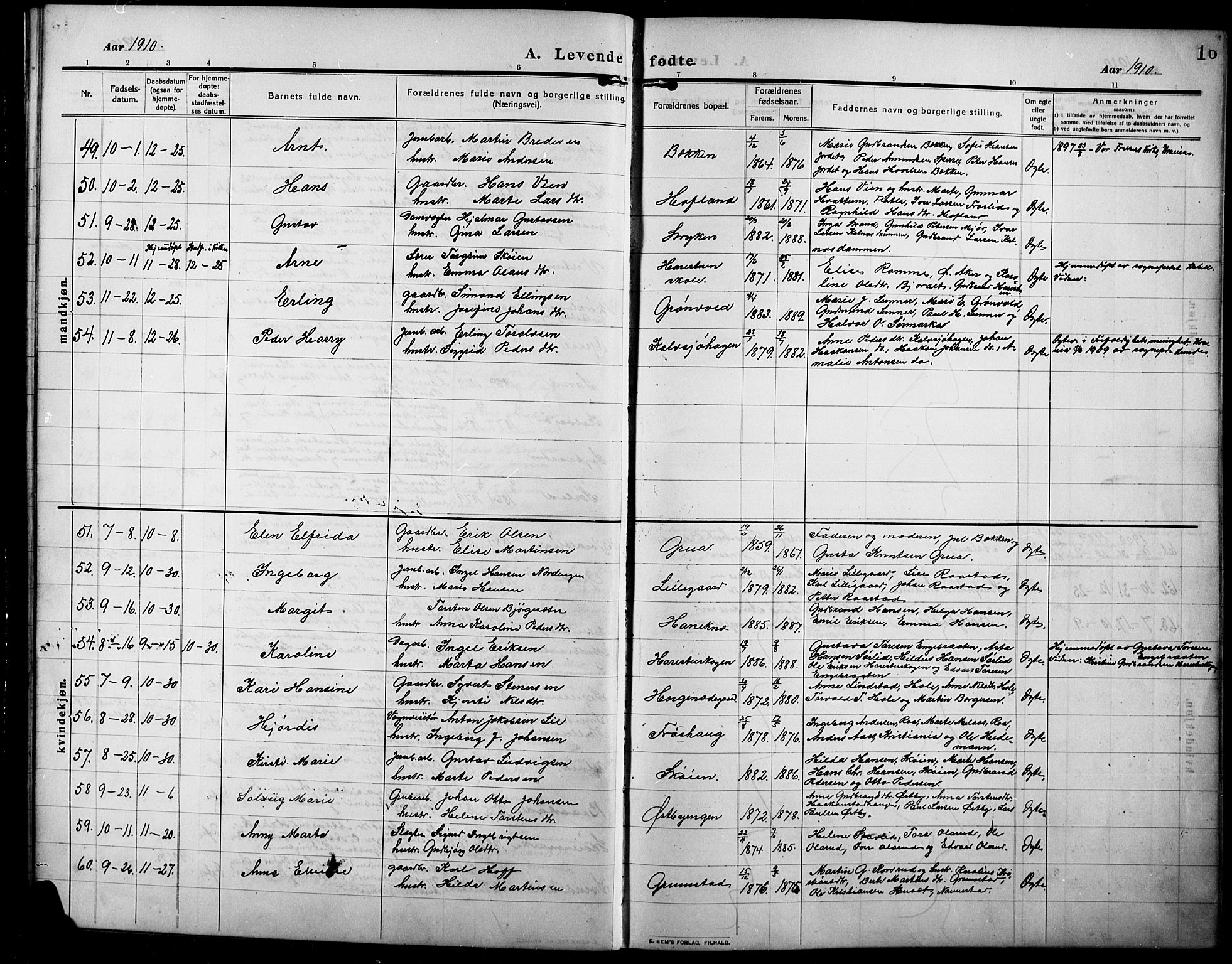 Lunner prestekontor, AV/SAH-PREST-118/H/Ha/Hab/L0001: Parish register (copy) no. 1, 1909-1922, p. 16