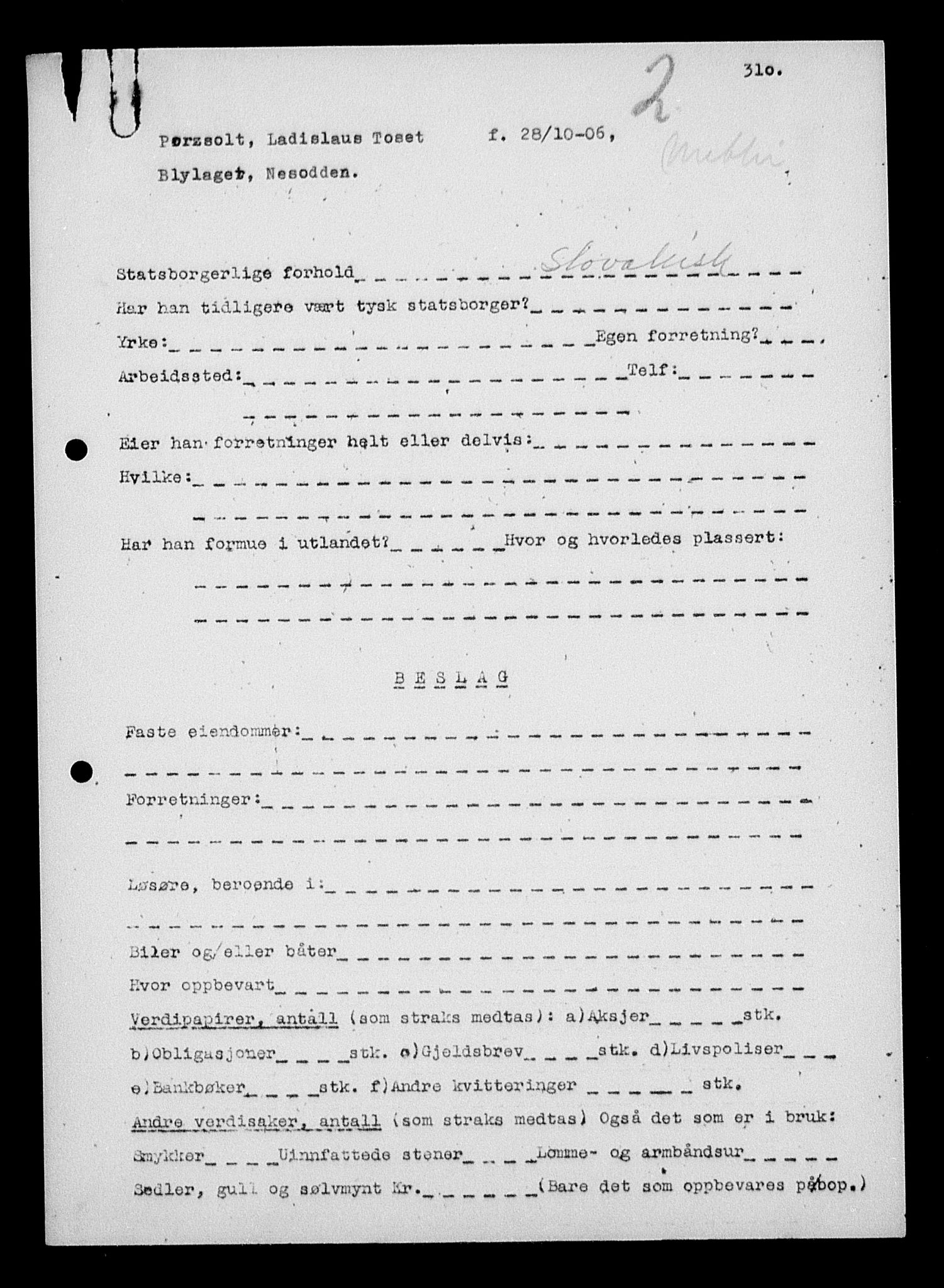 Justisdepartementet, Tilbakeføringskontoret for inndratte formuer, AV/RA-S-1564/H/Hc/Hcc/L0970: --, 1945-1947, p. 545