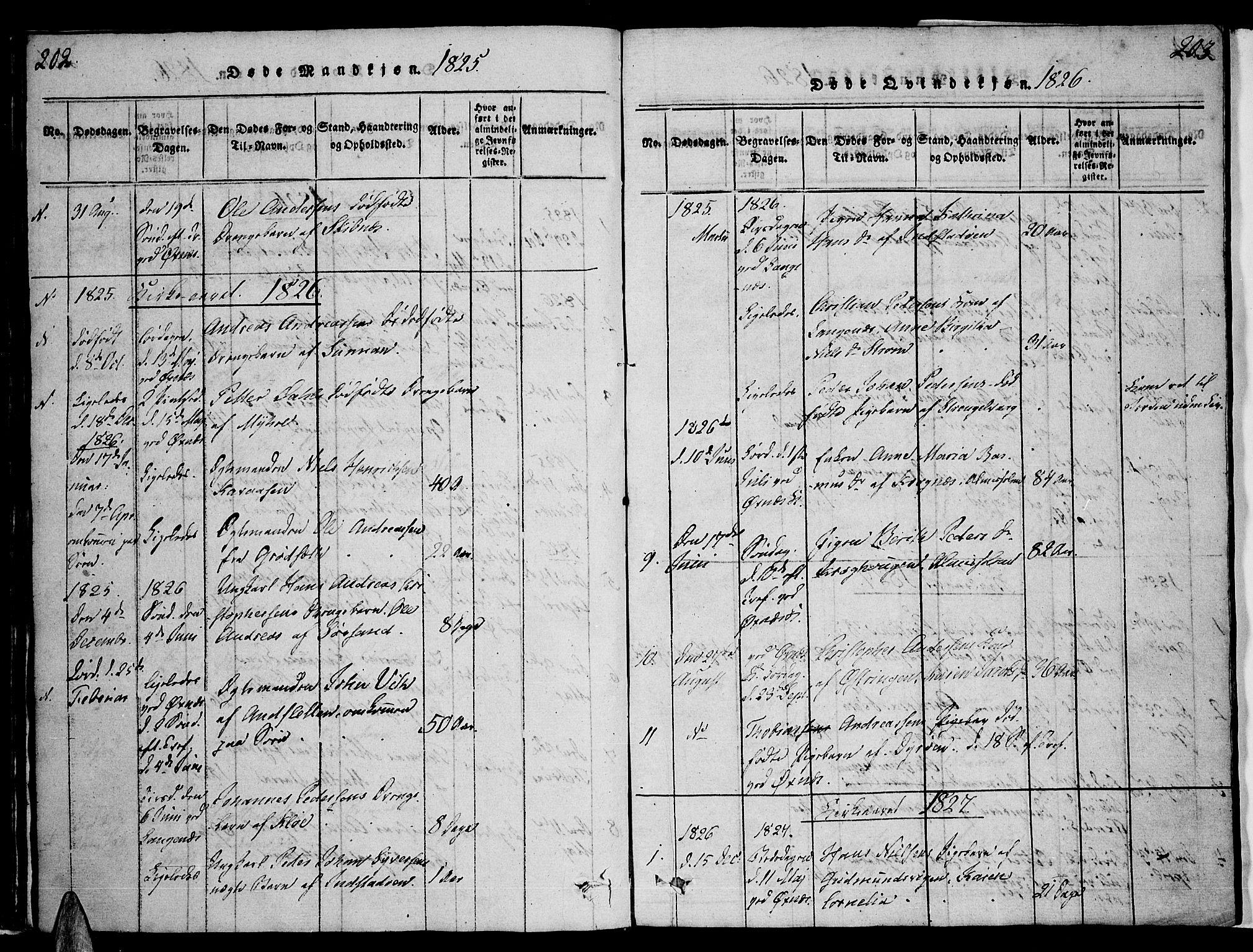 Ministerialprotokoller, klokkerbøker og fødselsregistre - Nordland, SAT/A-1459/893/L1331: Parish register (official) no. 893A04, 1820-1840, p. 202-203