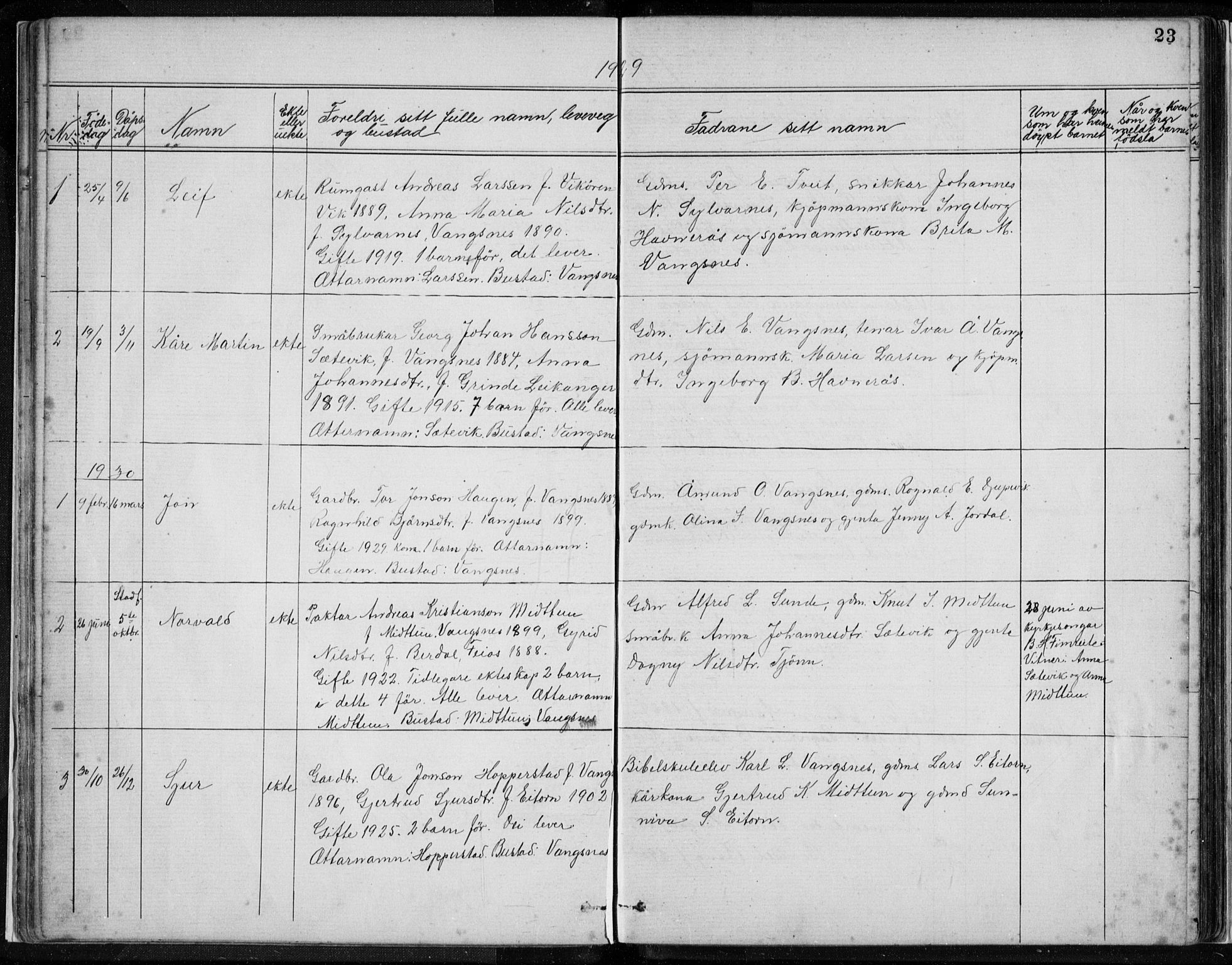 Vik sokneprestembete, AV/SAB-A-81501/H/Hab/Habc/L0002: Parish register (copy) no. C 2, 1880-1934, p. 23