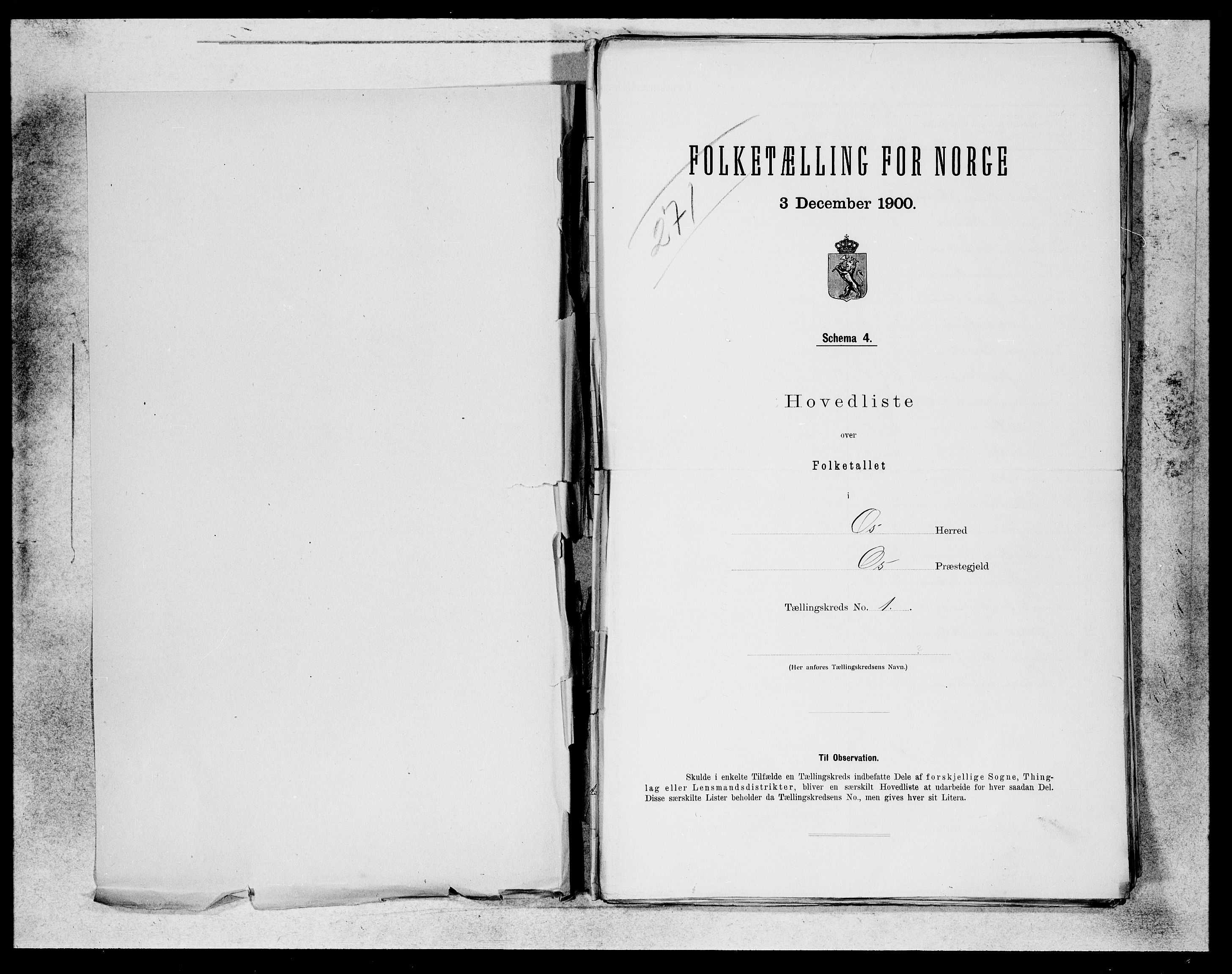SAB, 1900 census for Os, 1900, p. 1
